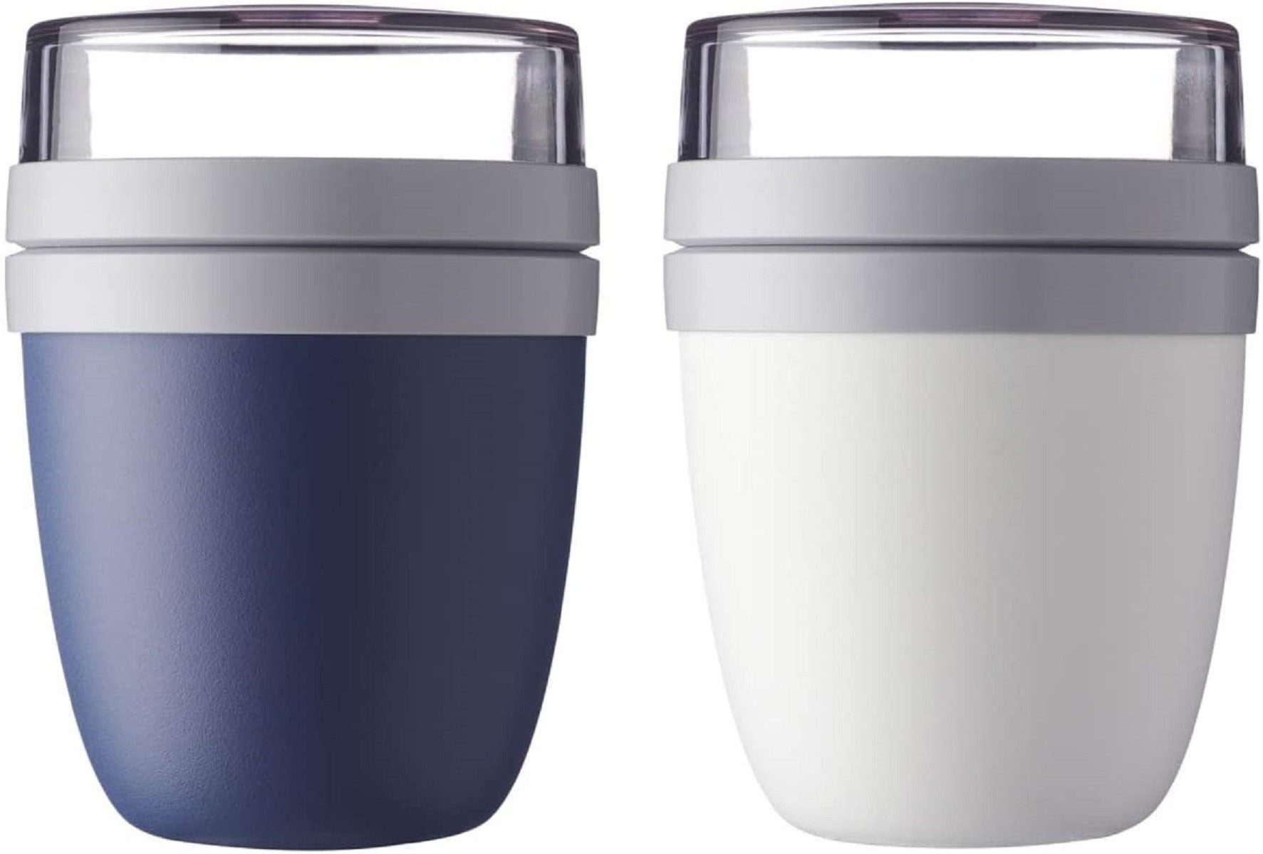 Mepal Lunchbox Mepal Lunchpot Ellipse 2-er Set Lunchbox (Nordic Denim und Weiss)