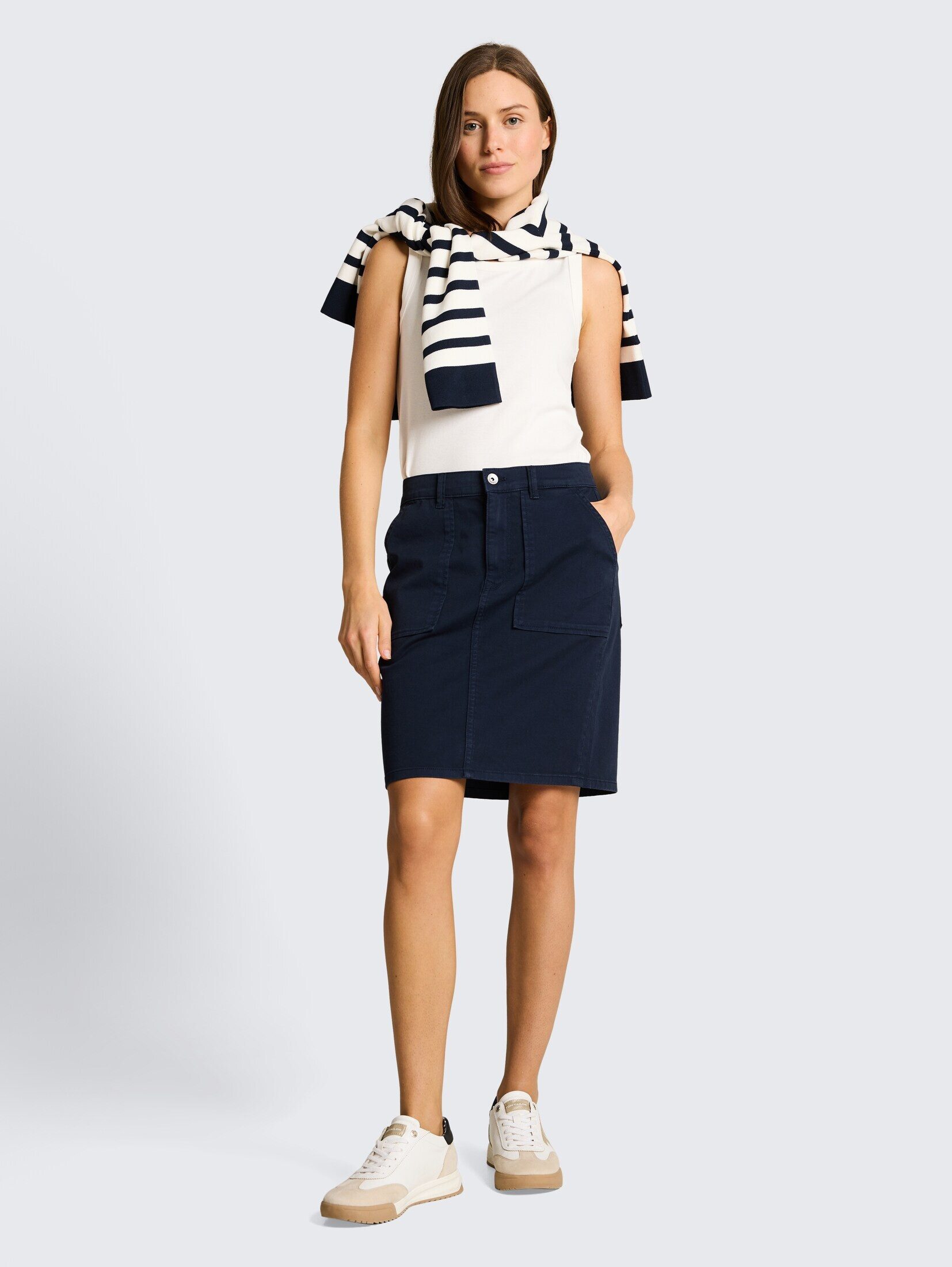 TOM TAILOR Sommerrock Röcke Jeansrock mit aufgesetzten Taschen