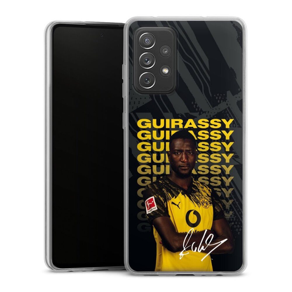 DeinDesign Handyhülle Borussia Dortmund Serhou Guirassy BVB Serhou Guirassy 25/26, Samsung Galaxy A72 Slim Case Silikon Hülle Ultra Dünn Schutzhülle
