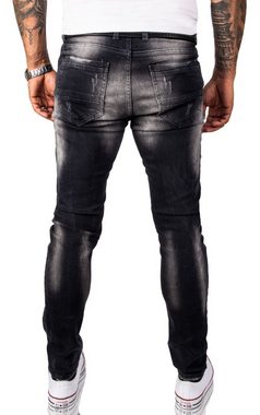 Rock Creek Slim-fit-Jeans Herren Jeans Stonewashed Schwarz RC-2261