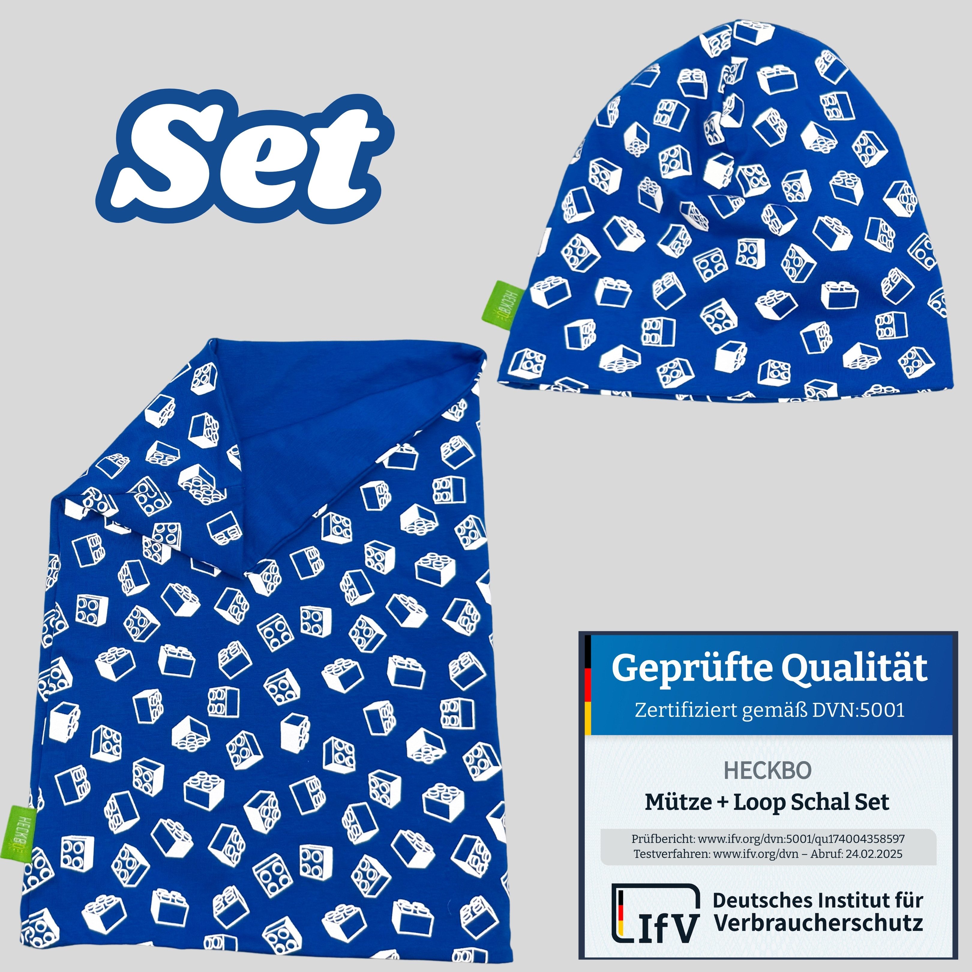 HECKBO Beanie 360° Reflektor Kinder Beanie Mütze & Loop Schal Set – Bild 5 von 5