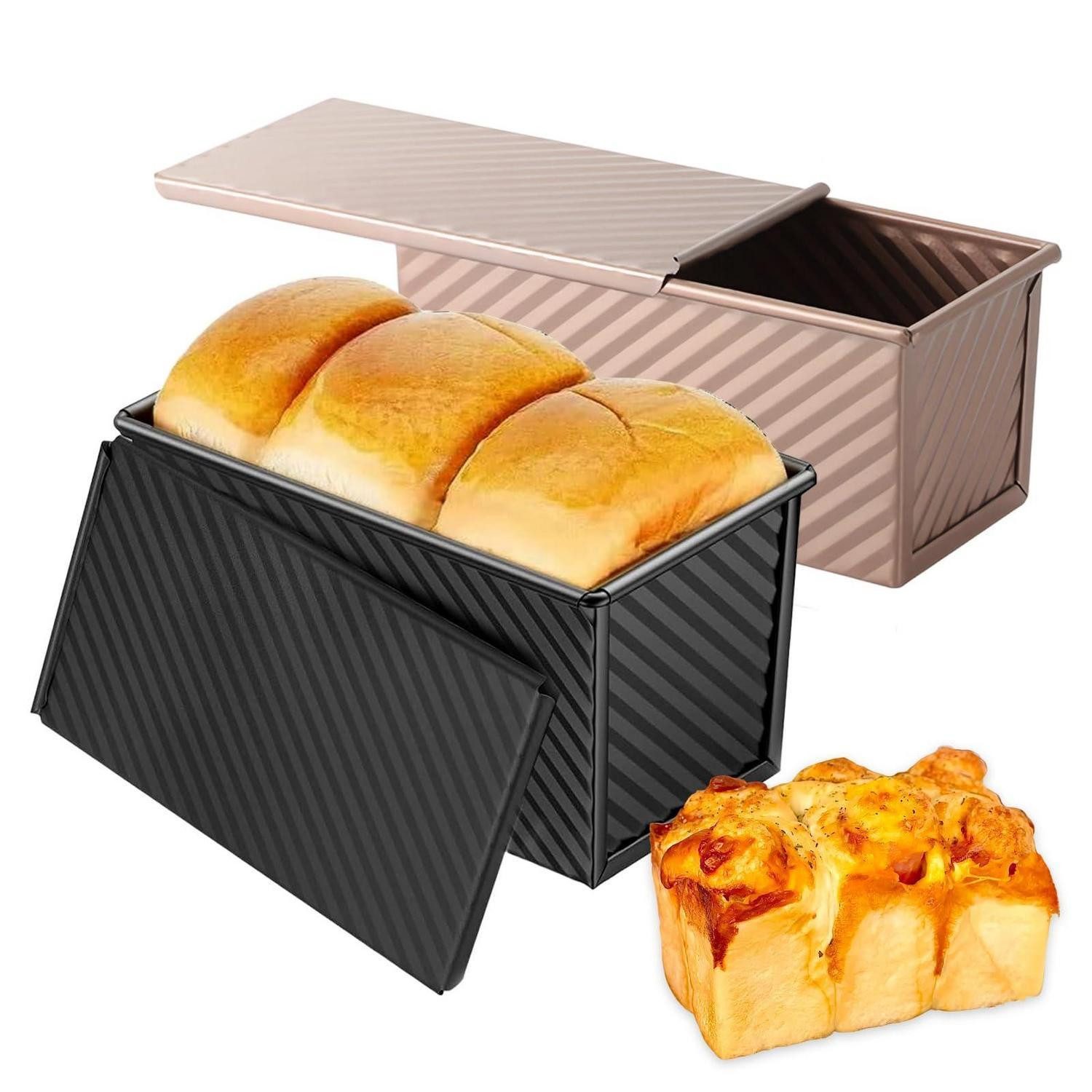 LuxusKollektion Brotbackform Toastbrotbackform mit Deckel 2er Set, (2-tlg)