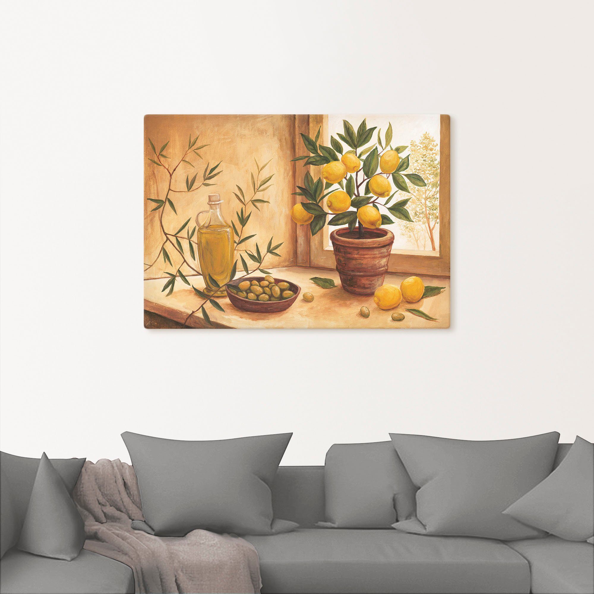 Artland Wandbild Oliven und Zitronen, Arrangements (1 St), als Alubild, Leinwandbild, Poster in verschied. Größen