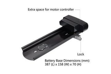 PowerSmart LEB84H02B.806 E-Bike Akku 13Ah Pedelec Gepäckträger Akkumit Batteriehalterung, Samsung Zellen, Lithium-ion (Li-ion) 13000 mAh (36 V)