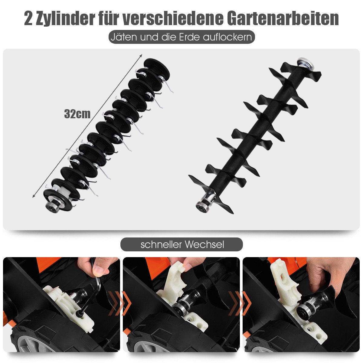 KOMFOTTEU Rasenmähermesser, 2 in 1 elektro Vertikutierer Rasenlüfter