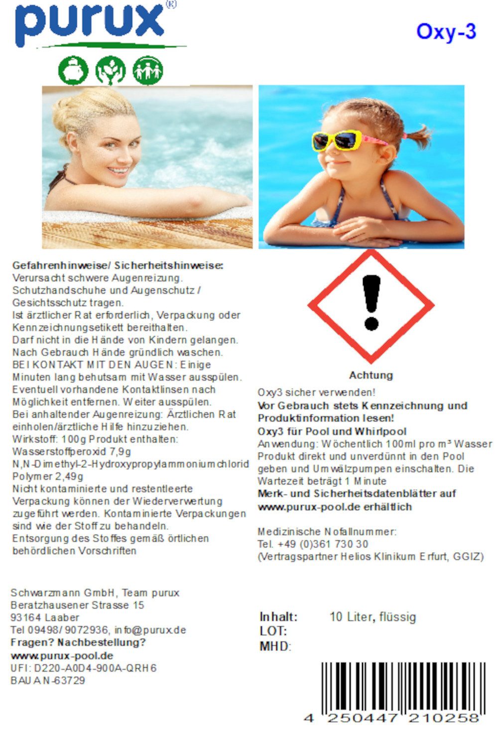 purux Poolpflege Oxy3 10 Liter, Aktivsauerstoff, günstig online kaufen
