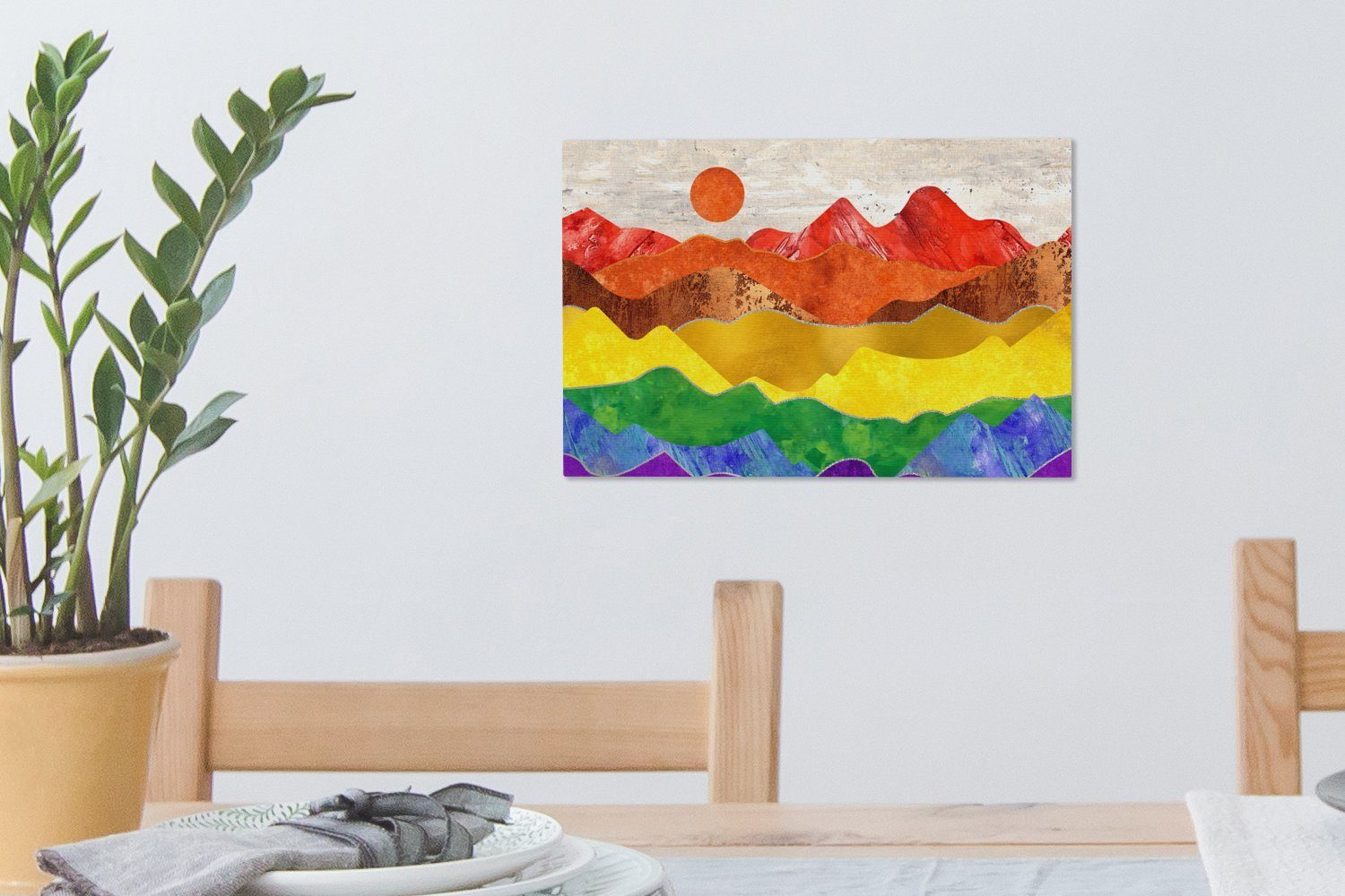 30x20 St), cm Marmor, Leinwandbild Wandbild Regenbogen (1 - OneMillionCanvasses® - Stolz Aufhängefertig, Leinwandbilder, Wanddeko,