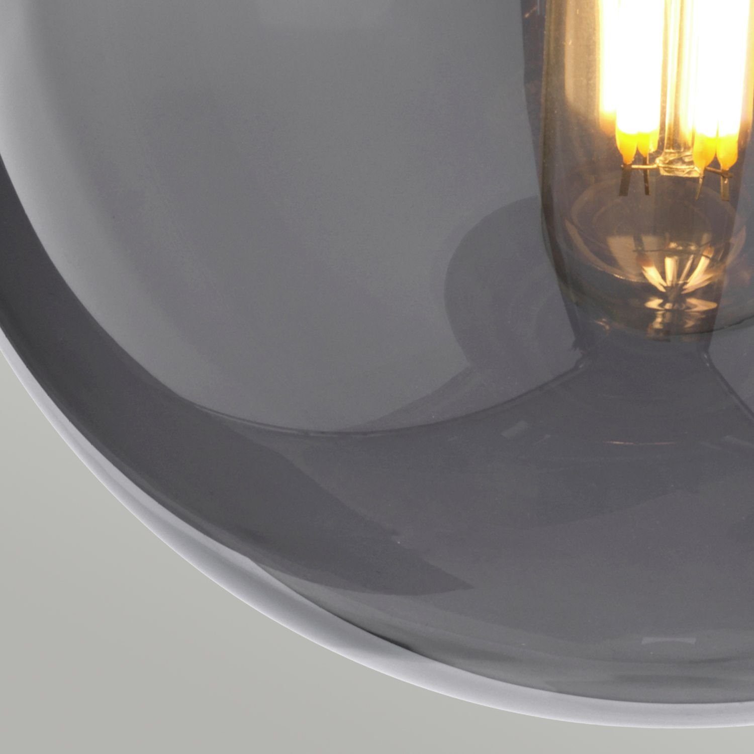 Licht-Erlebnisse Wandleuchte Nickel Metall LILINIA, Wandlampe Glas Leuchtmittel, Beleuchtung ohne Retro E14 Grau