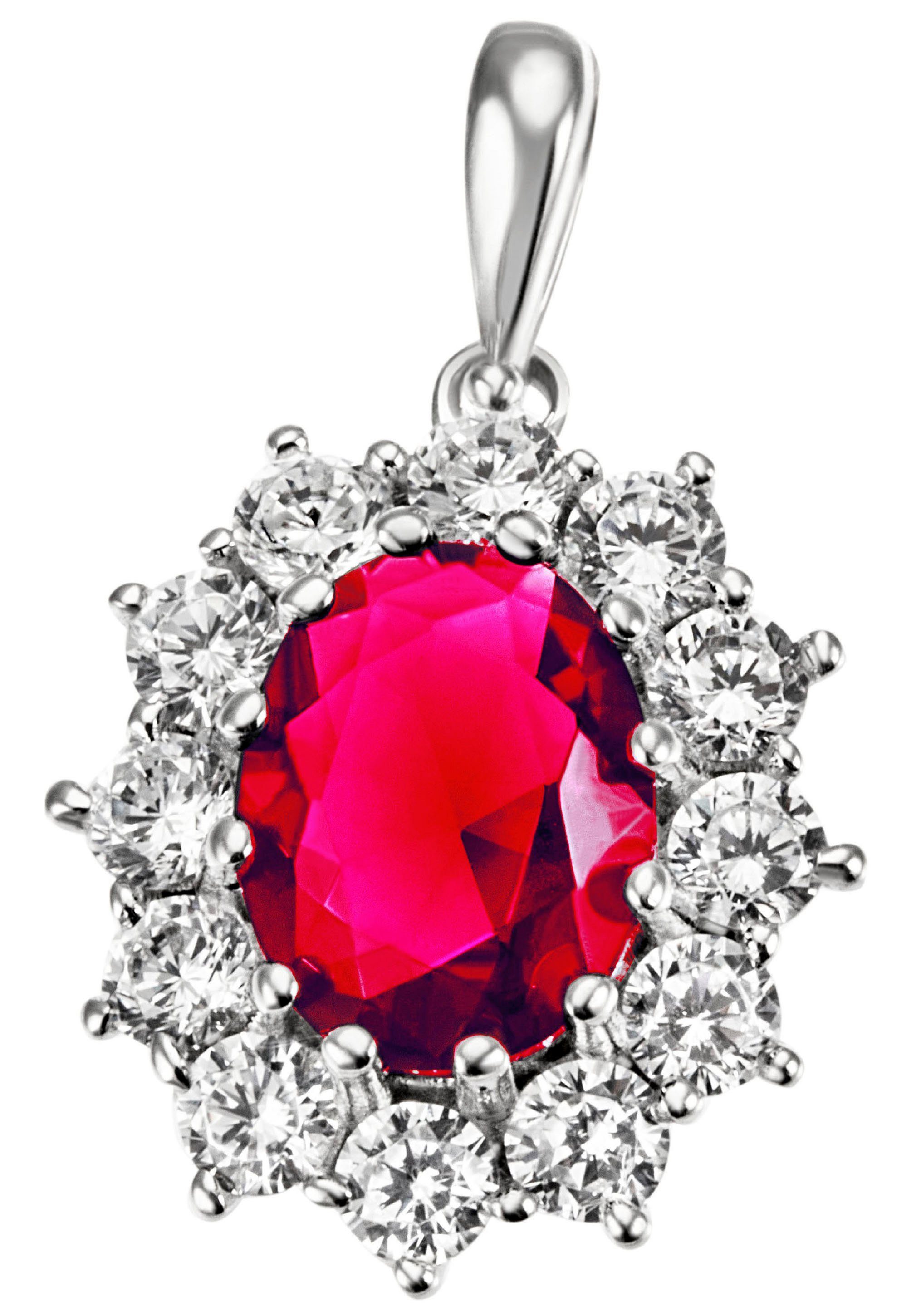 Firetti Kettenanhänger Schmuck Geschenk Silber 925 Halsschmuck Anhänger Lady D Diana Royal, mit Glasstein, Zirkonia (synth)