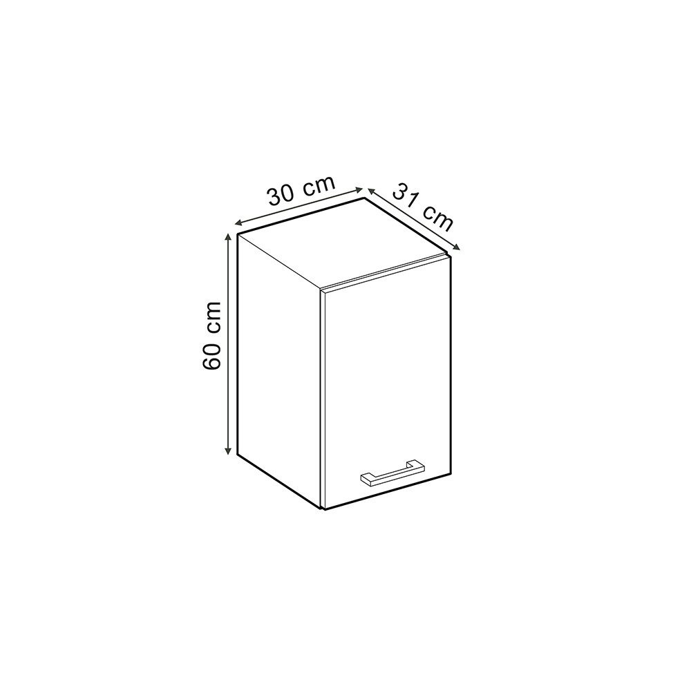 Vicco Hängeschrank R-Line, Anthrazit Hochglanz/Anthrazit, 30 cm (1-St)