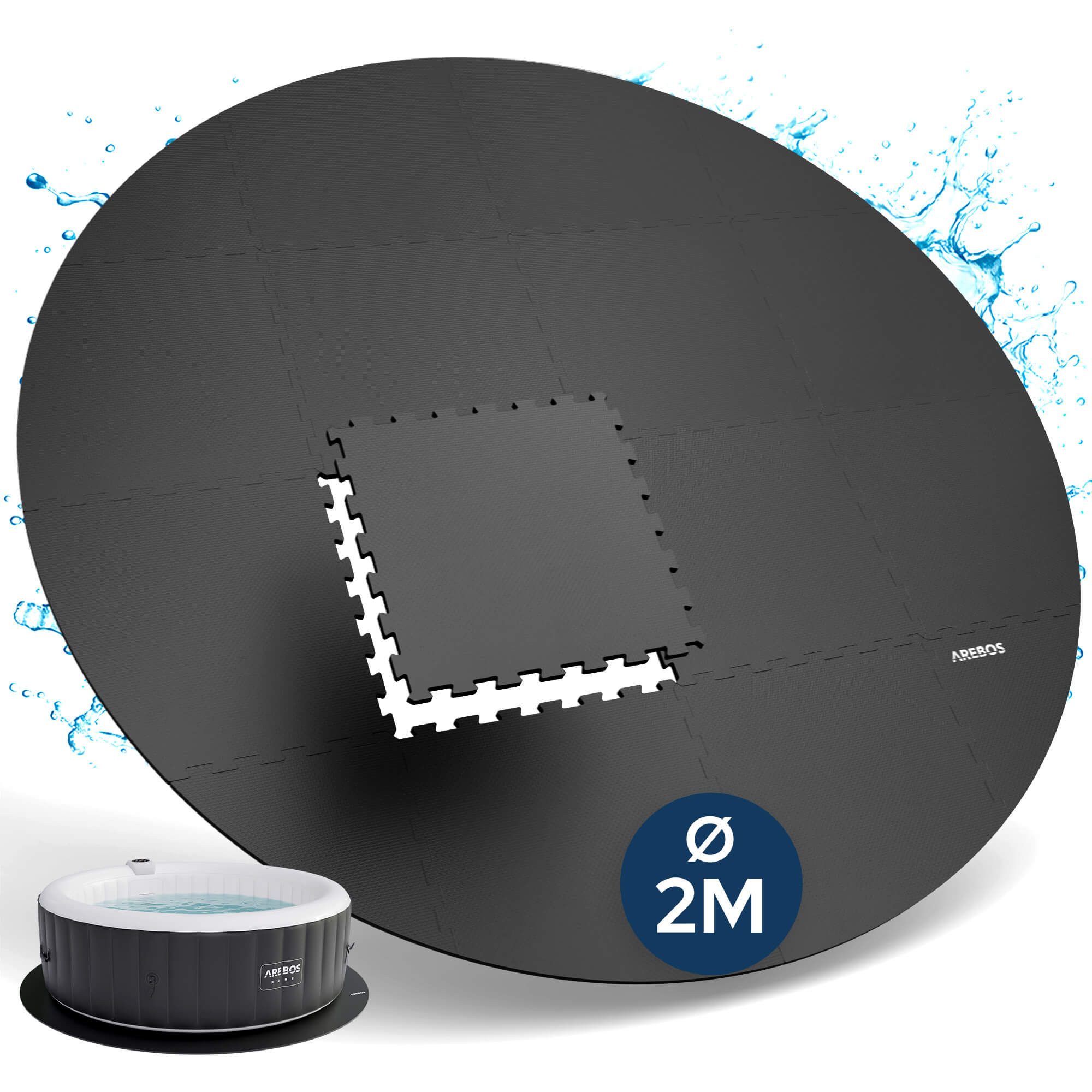Arebos Whirlpoolmatte Spa Pool Bodenschutzmatte - rund - EVA - Whirlpool Unterlage Puzzle, (16-tlg., 16'er Set), Whirlpool Bodenschutzmatte, isolierend & rutschhemmend, Outdoor