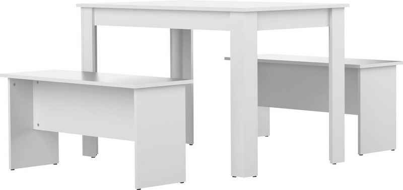 TemaHome Esstisch Nice (3-St), 3 tlg Set, bestehend aus einem Esstisch mit zwei Sitzbänken
