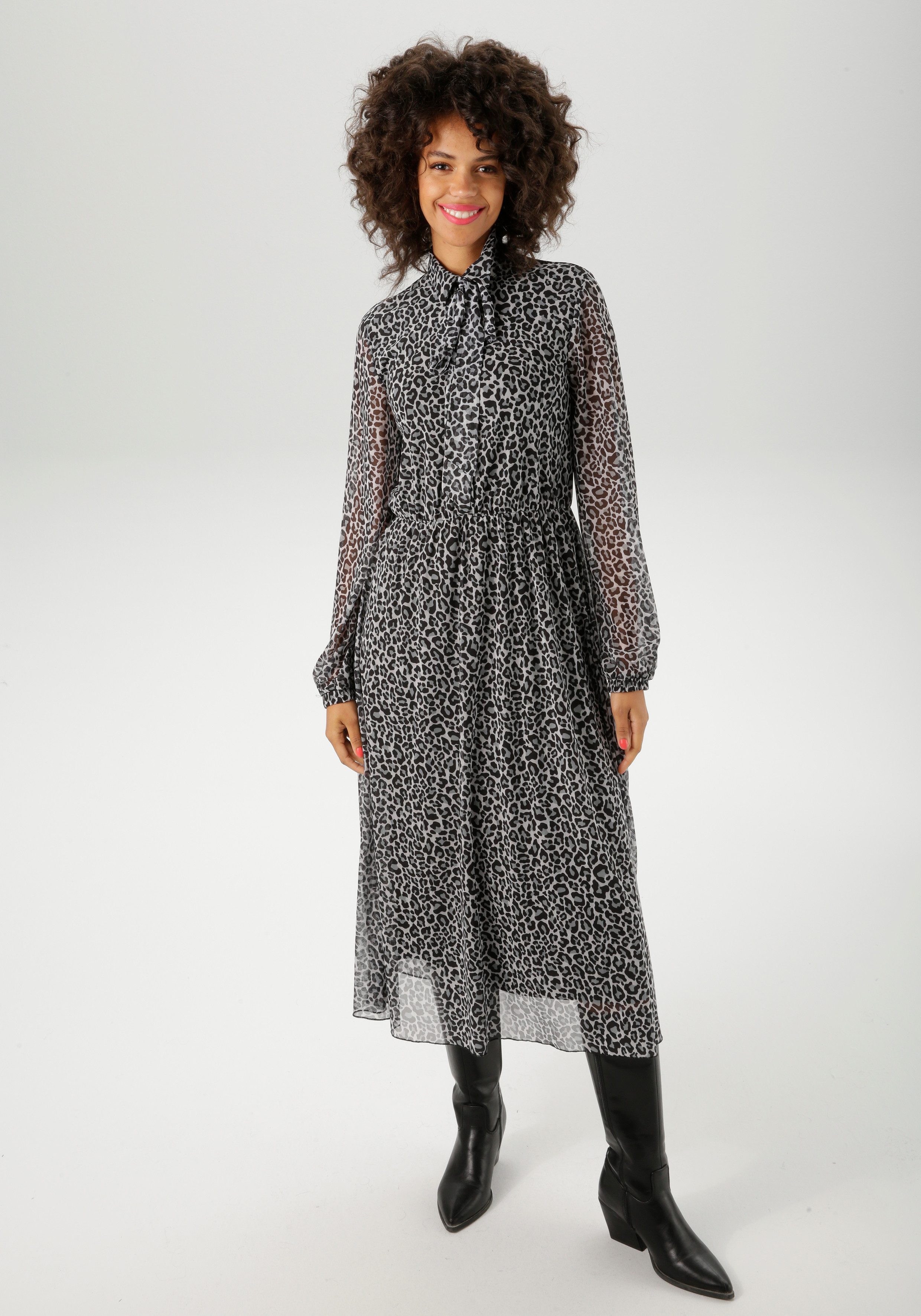 Aniston CASUAL Blusenkleid mit farbharmonischem Animal-Print günstig online kaufen