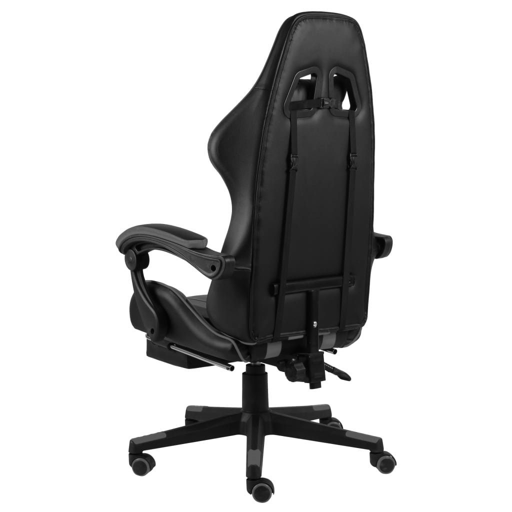 Bürostuhl | Kunstleder Fußstütze (1 Grau Grau Schwarz Grau Gaming-Stuhl mit und vidaXL St)