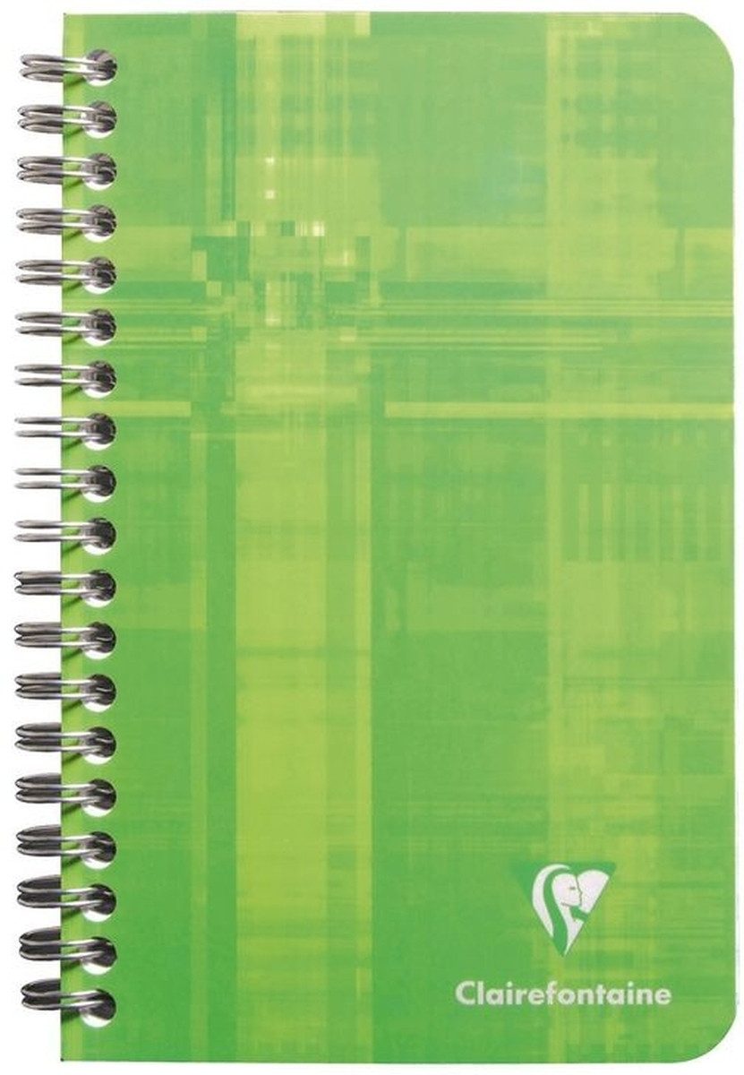 CLAIREFONTAINE Notizbuch Spiralheft 11x17cm kariert 90 Blatt farbig sortiert