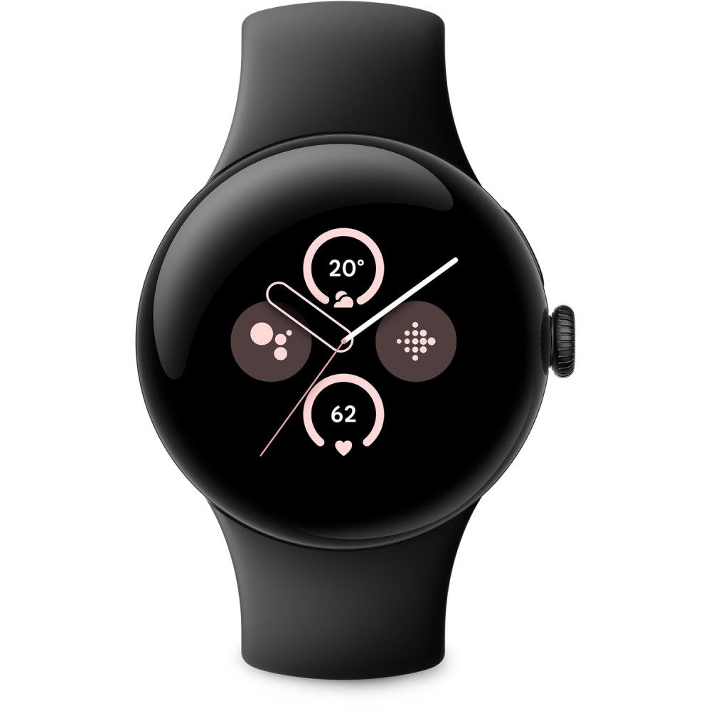 Google Google Pixel Watch 2 Smartwatch schwarz/obsidian Smartwatch (Wear OS), Fluoroelastomer, Sturzerkennung