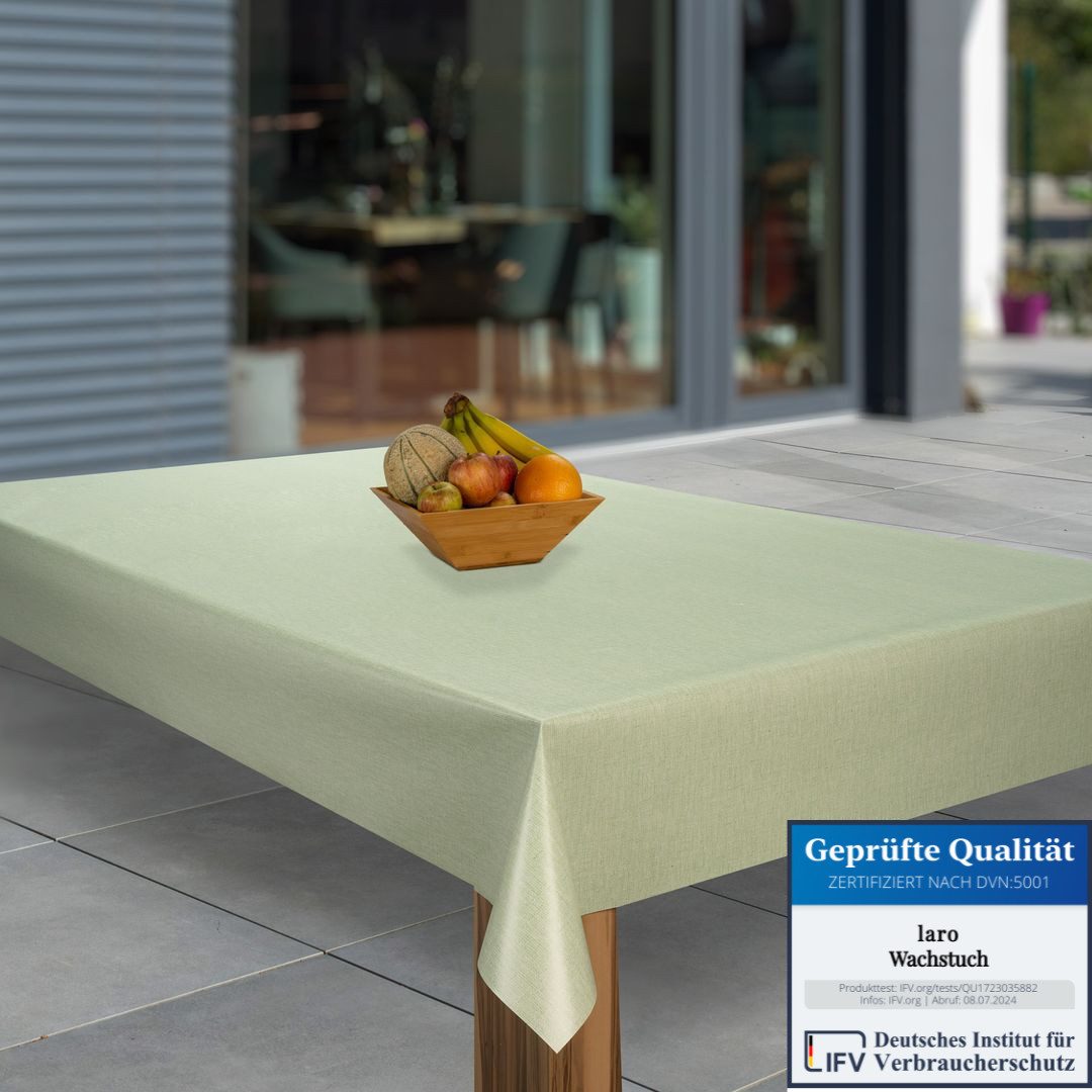 laro Tischdecke Wachstuch-Tischdecken Weihnachten Minze Grün Leinen rechtec günstig online kaufen