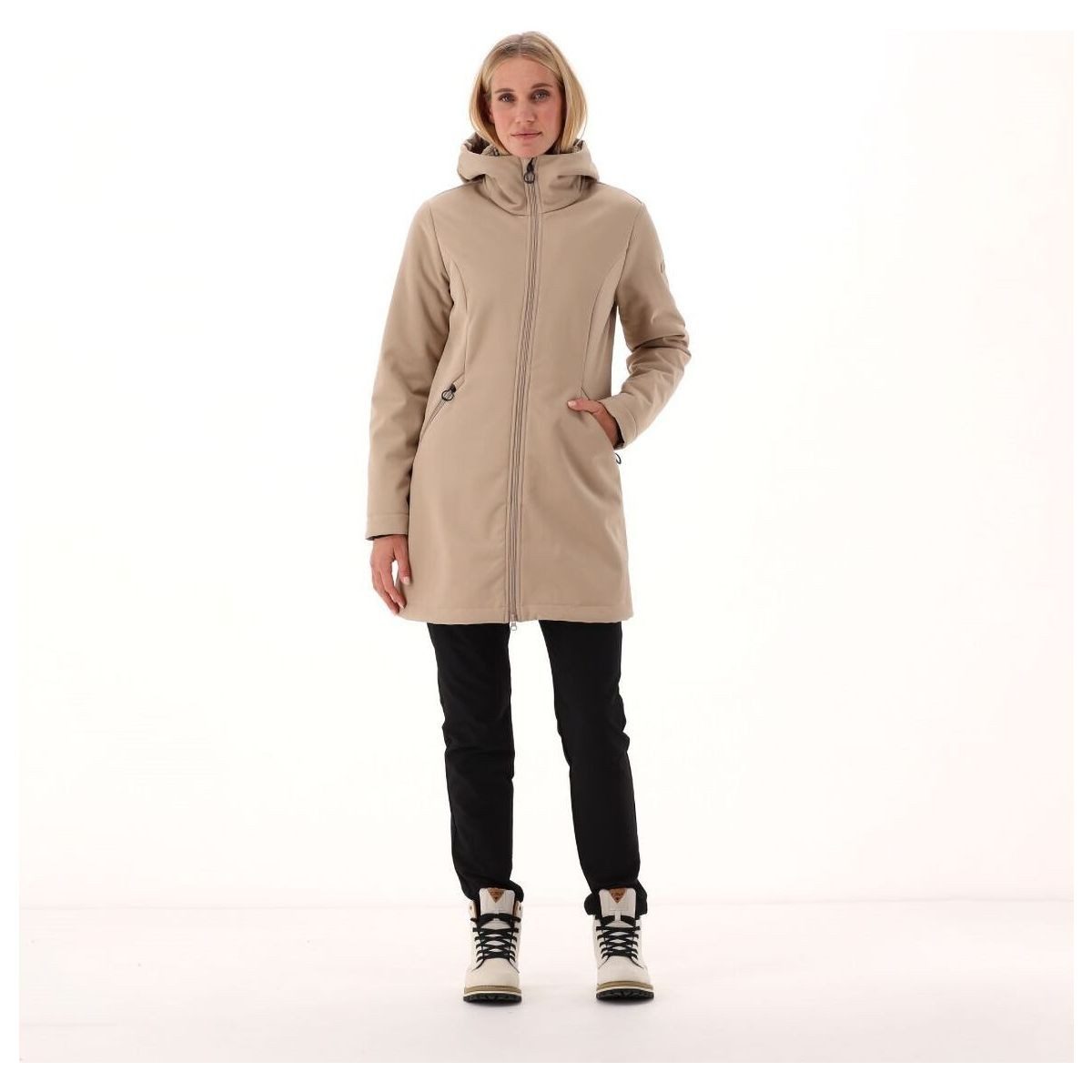 CMP Outdoorjacke Woman Parka FIX Hood Vielseitiger Damenparka mit Clima-Protect®, warmem Kunstfellfutter