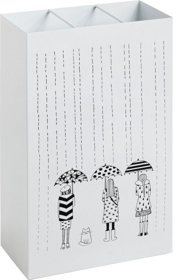 HAKU Schirmständer Schirmständer, HAKU Möbel Schirmständer (BHT 30x48x16  cm) BHT 30x48x16 cm weiß, Abtropfschale aus Kunststoff