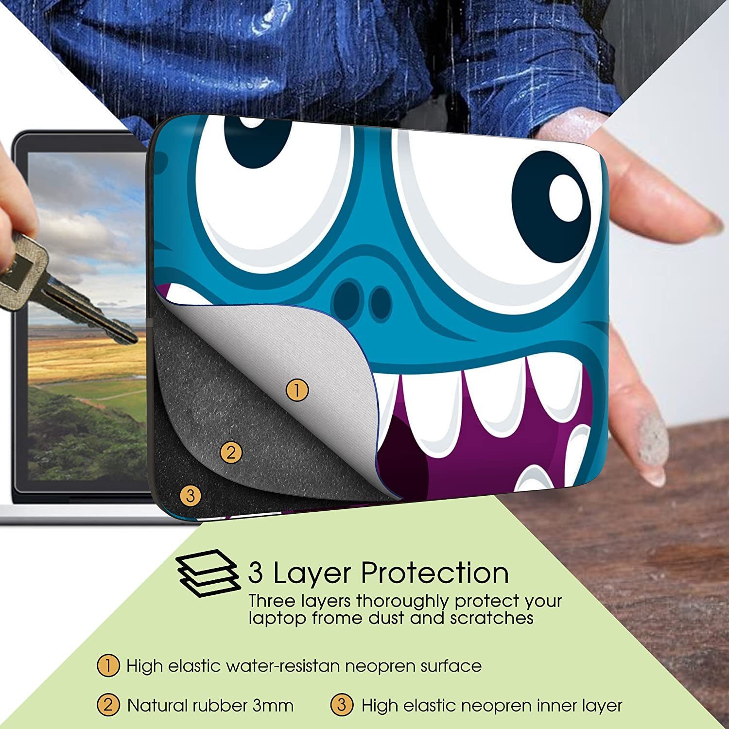 Loco Bird Laptop-Hülle für 10-10.1 Zoll - passend für Tablets bis 27 x 19,5 cm, Universal Tablet Schutzhülle - Hülle Sleeve Case Etui aus Neopren
