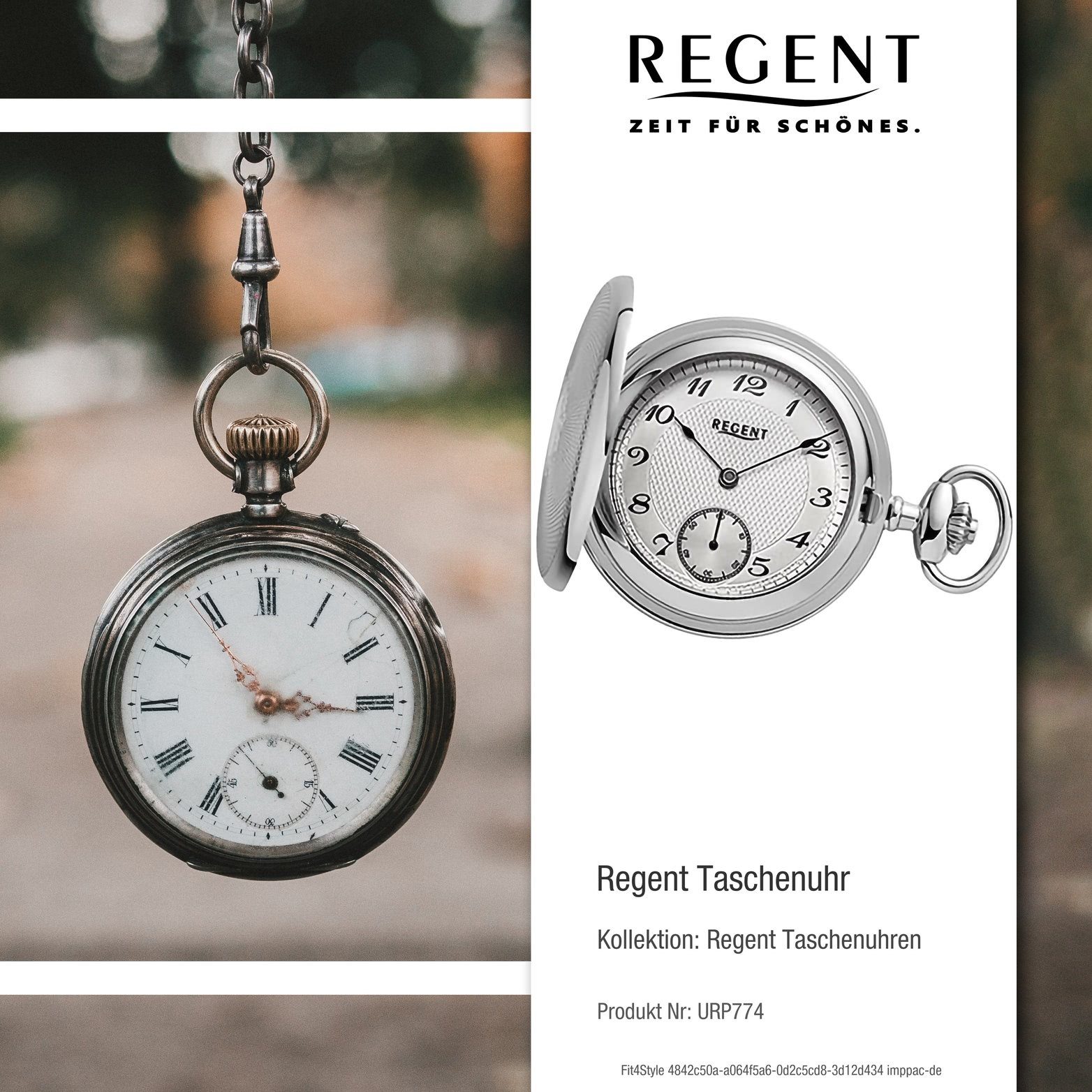 Herrenuhr Regent Regent rundes (ca. Taschenuhr (Analoguhr), extra 48mm) Herren Gehäuse, groß Taschenuhr, Taschenuhr Gehäuse, Analog