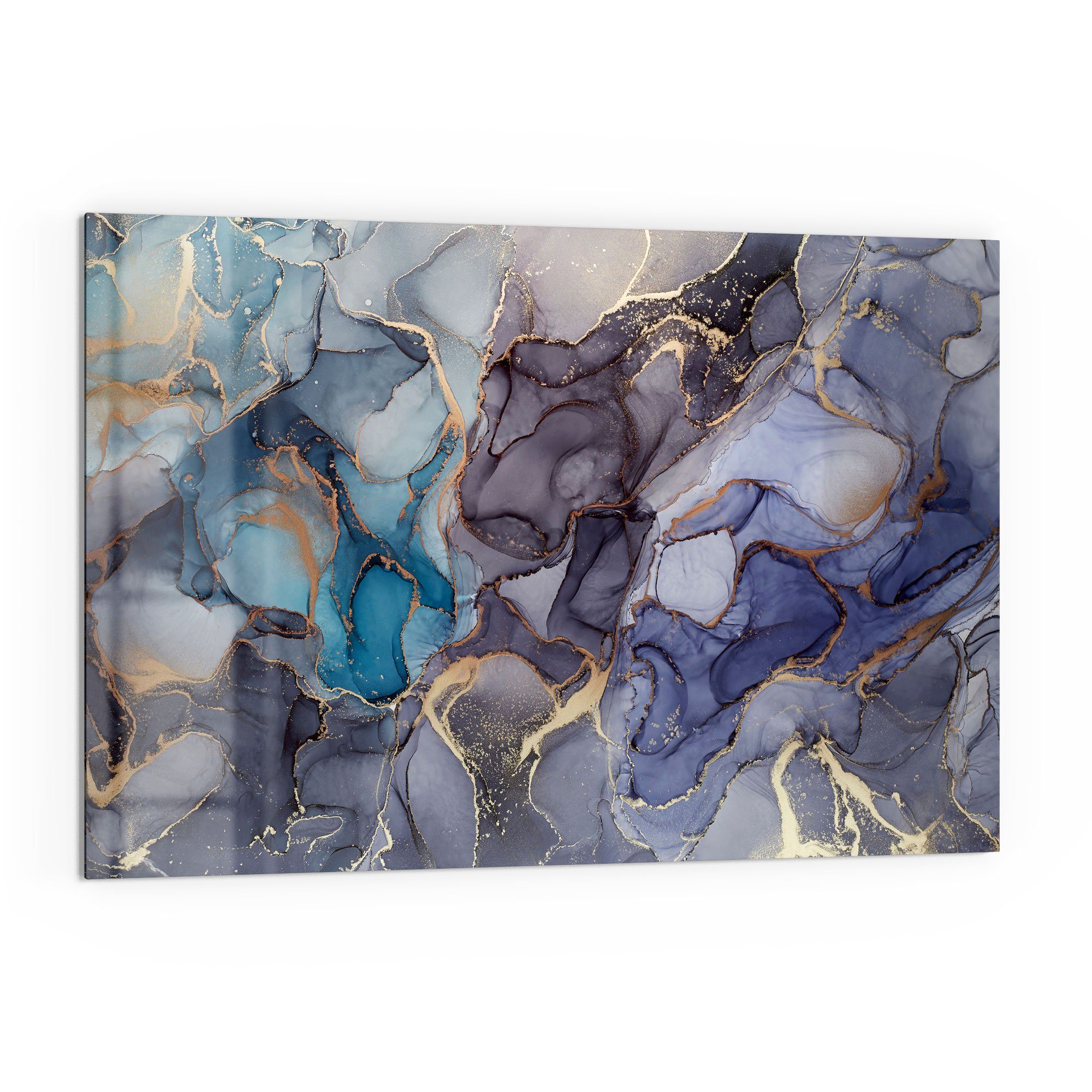 Küchenrückwand DEQORI 'Stilvoller Herdblende Spritzschutz Badrückwand Tinteneffekt', Glas