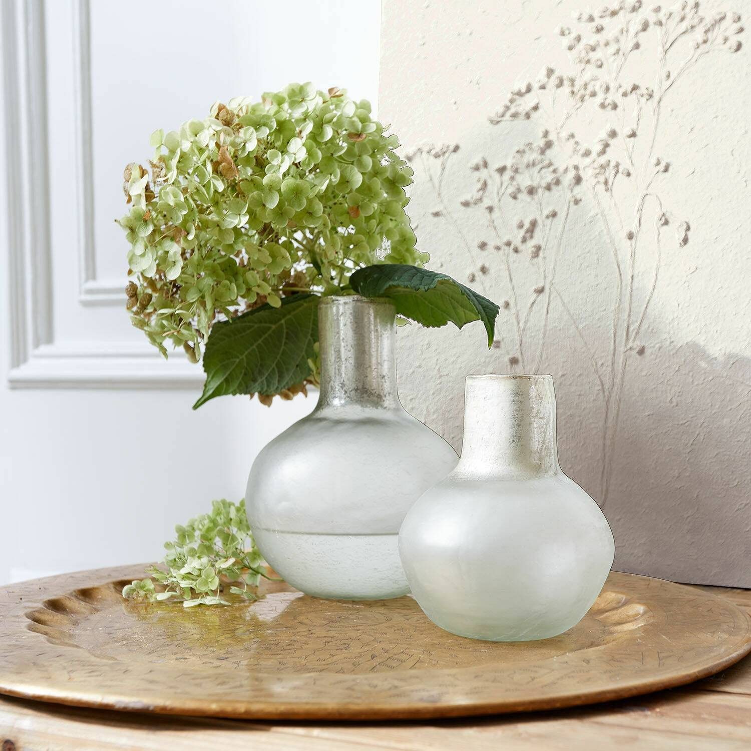 Mirabeau Tischvase Vase 2er Set Nazira weiß/silber