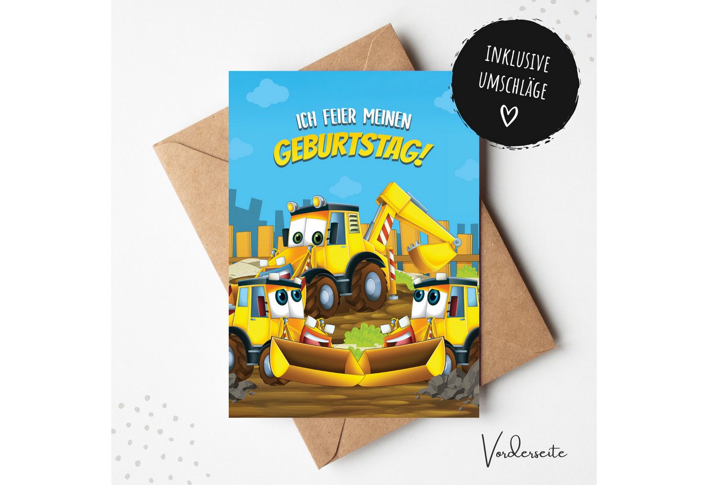 Thumbnail - MeinBaby123® Einladungskarten Kindergeburtstag inkl. 10 Umschläge, Kindergeburtstag Jungs und Mädchen, Geburtstagseinlad...