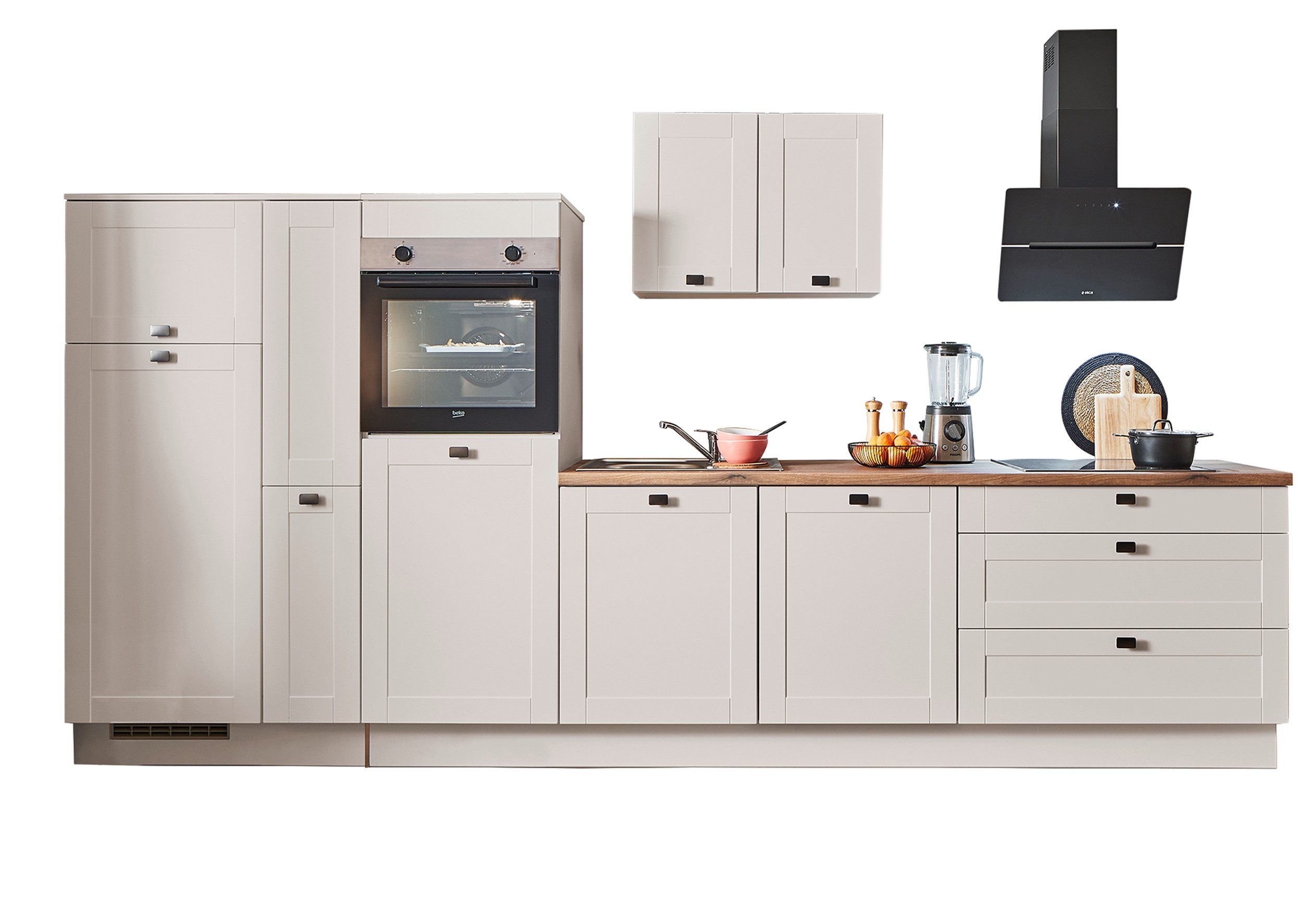 pino Küchenzeile Warde, individuell anpassbar, gratis Küchenplanung mit Profis, (Breite 370cm), vormontiert, wahlw. mit E-Geräten, Preis inkl. Lieferung & Montage