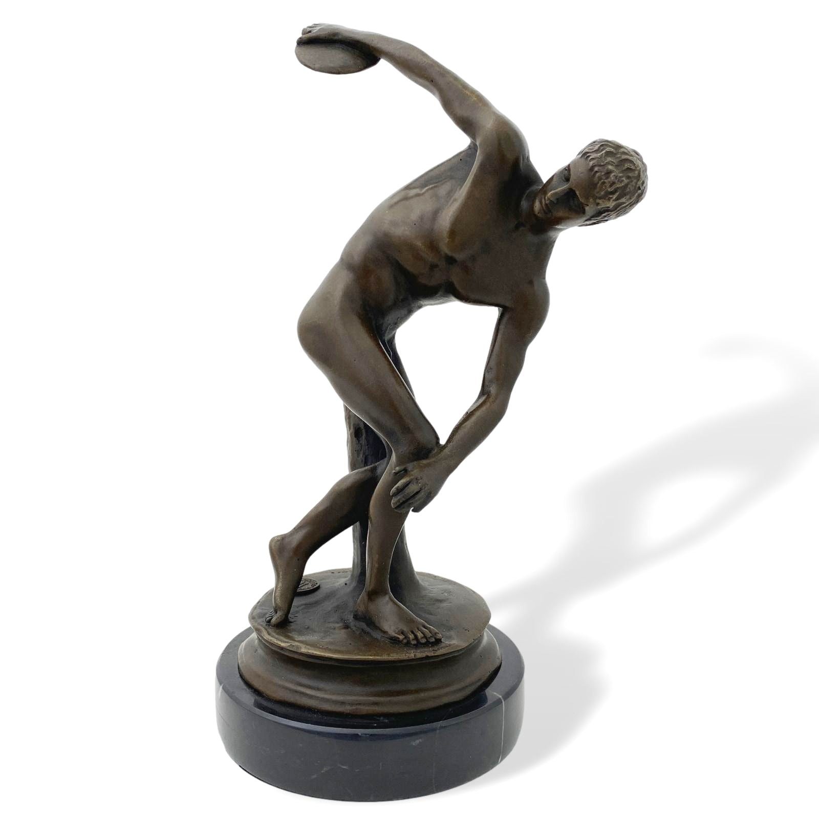 Aubaho Skulptur Bronzefigur Diskobol nach Myron Sport Diskuswerfer Antik-Stil Kopie Re