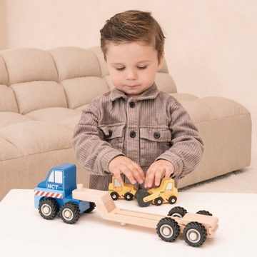 New Classic Toys® Spielzeug-Transporter Holzspielzeug, First Driver - Autostransporter, (Set), mit 2 Baustellenfahrzeugen