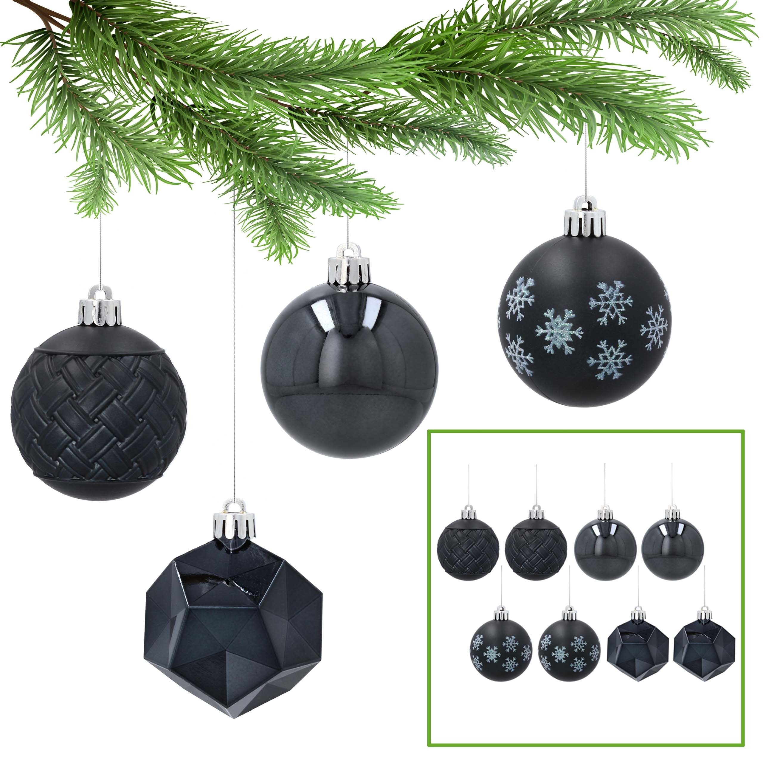 Sarcia.eu Weihnachtsbaumkugel Anthrazitfarbene Christbaumkugeln, Set 6cm, 8 Stück