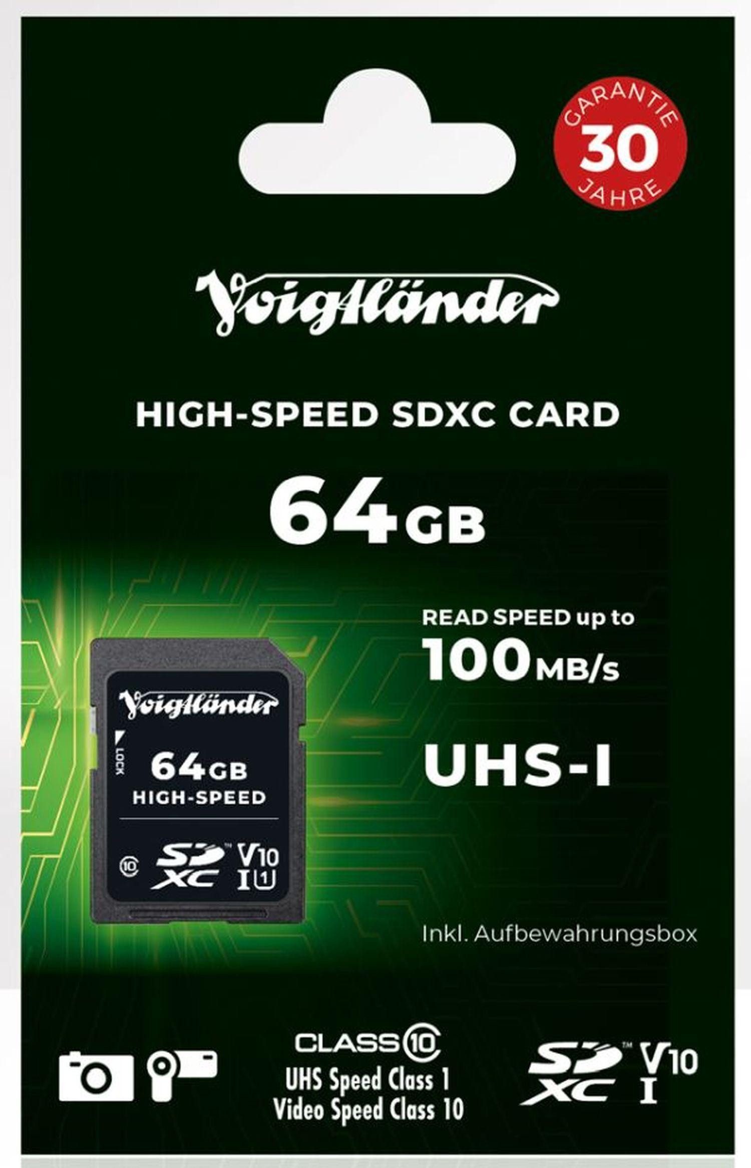 Voigtländer High-Speed SDXC 64GB UHS-I Speicherkarte