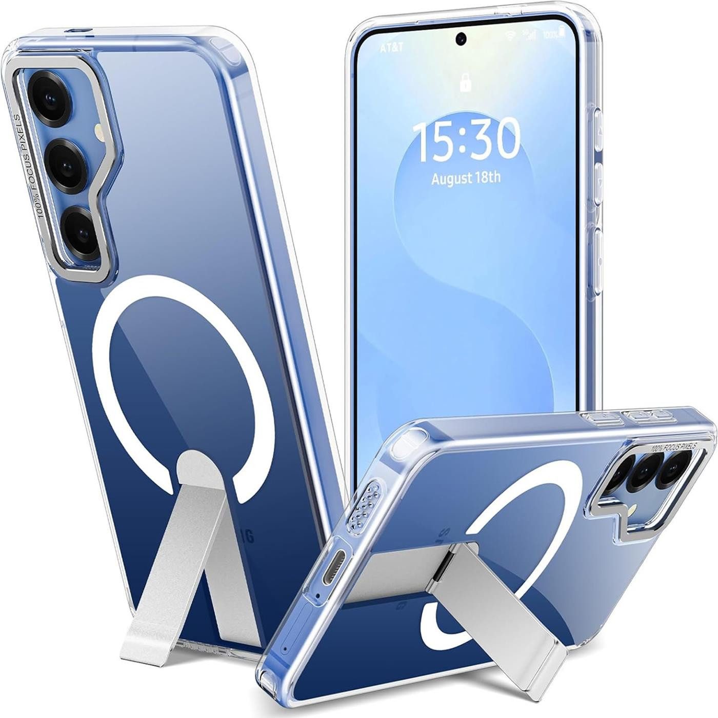 CoolGadget Handyhülle für Samsung Galaxy S25 Ultra 6,9 Zoll, TPU Schutz Hülle Metall Ständer aufklappbar Hülle für Magsafe Zubehör