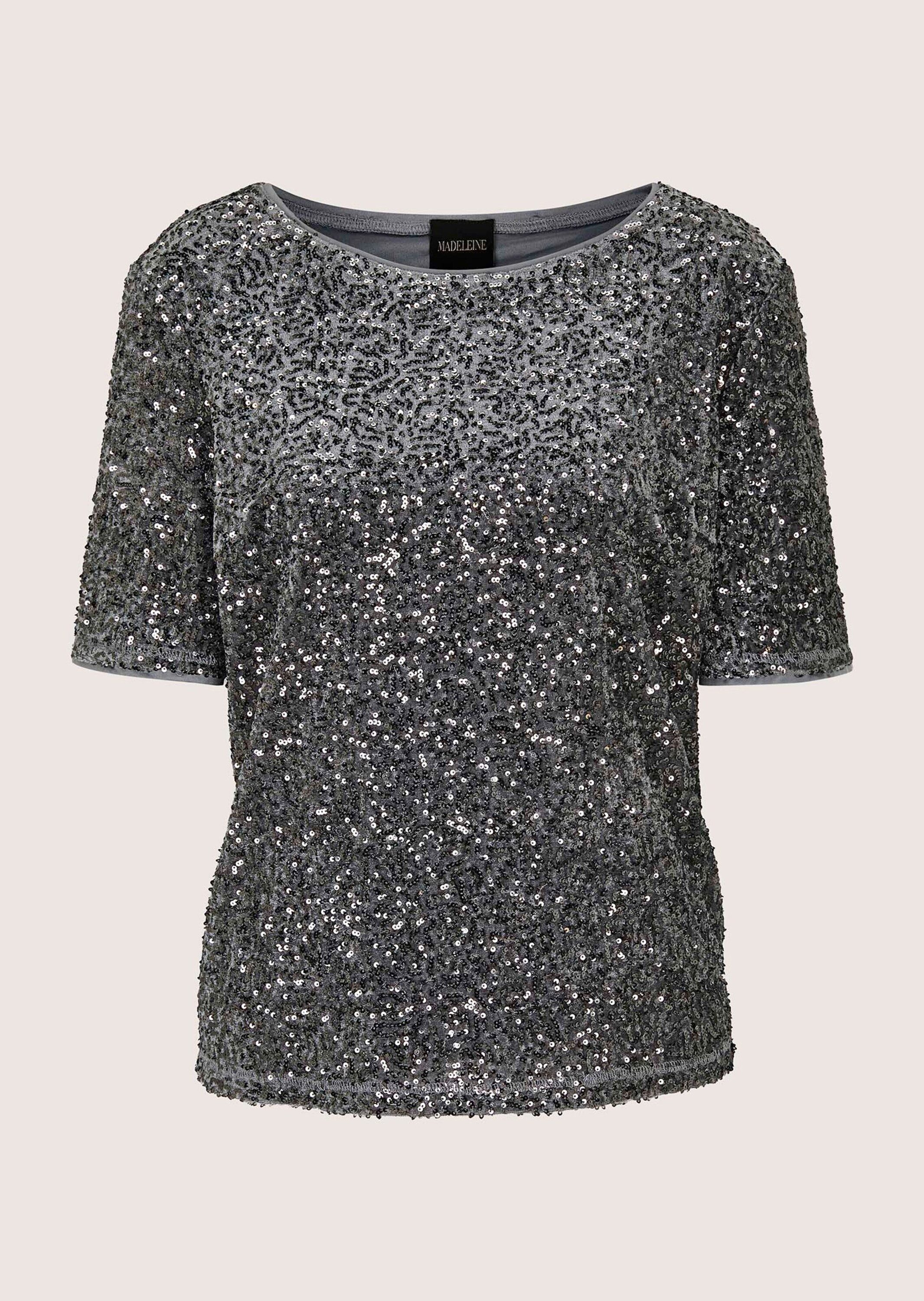 MADELEINE Kurzarmshirt Paillettenshirt mit Halbarm Leicht gefüttert & Komfort-Fit – Bild 5 von 5