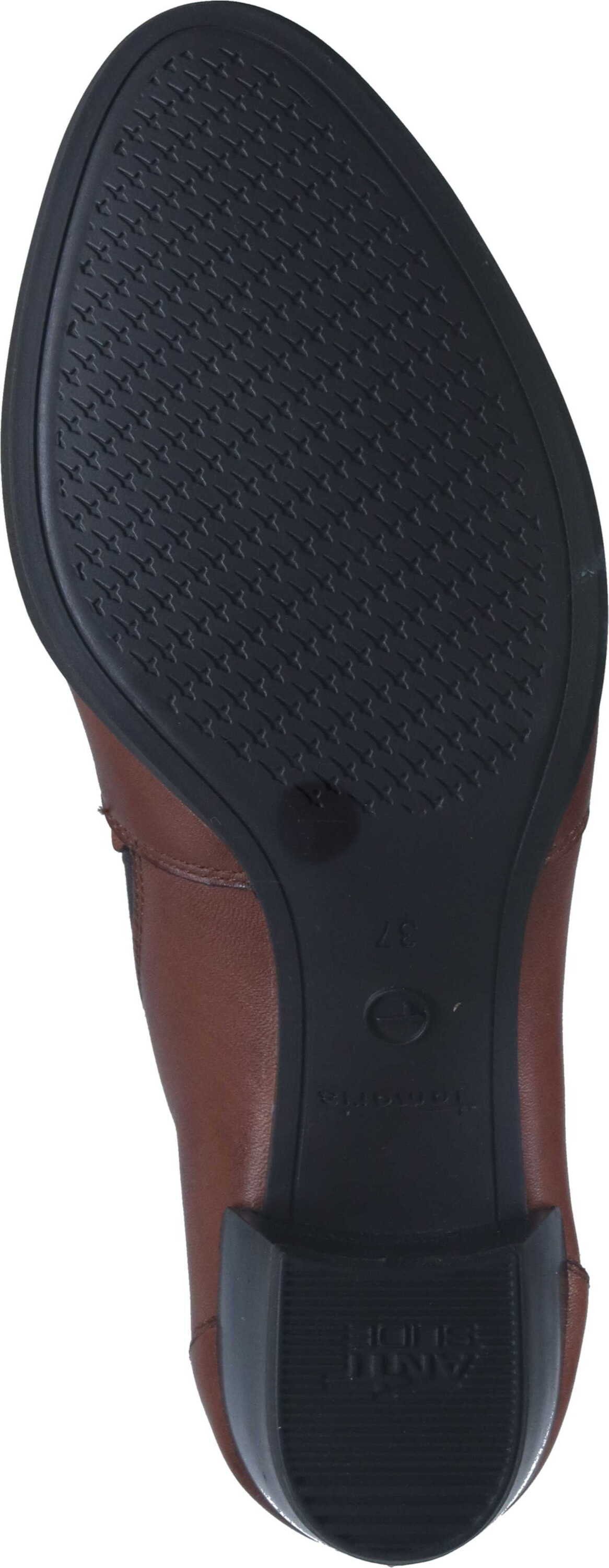 Braun / aus 305) Tamaris Leder Slipper (COGNAC Slipper echtem