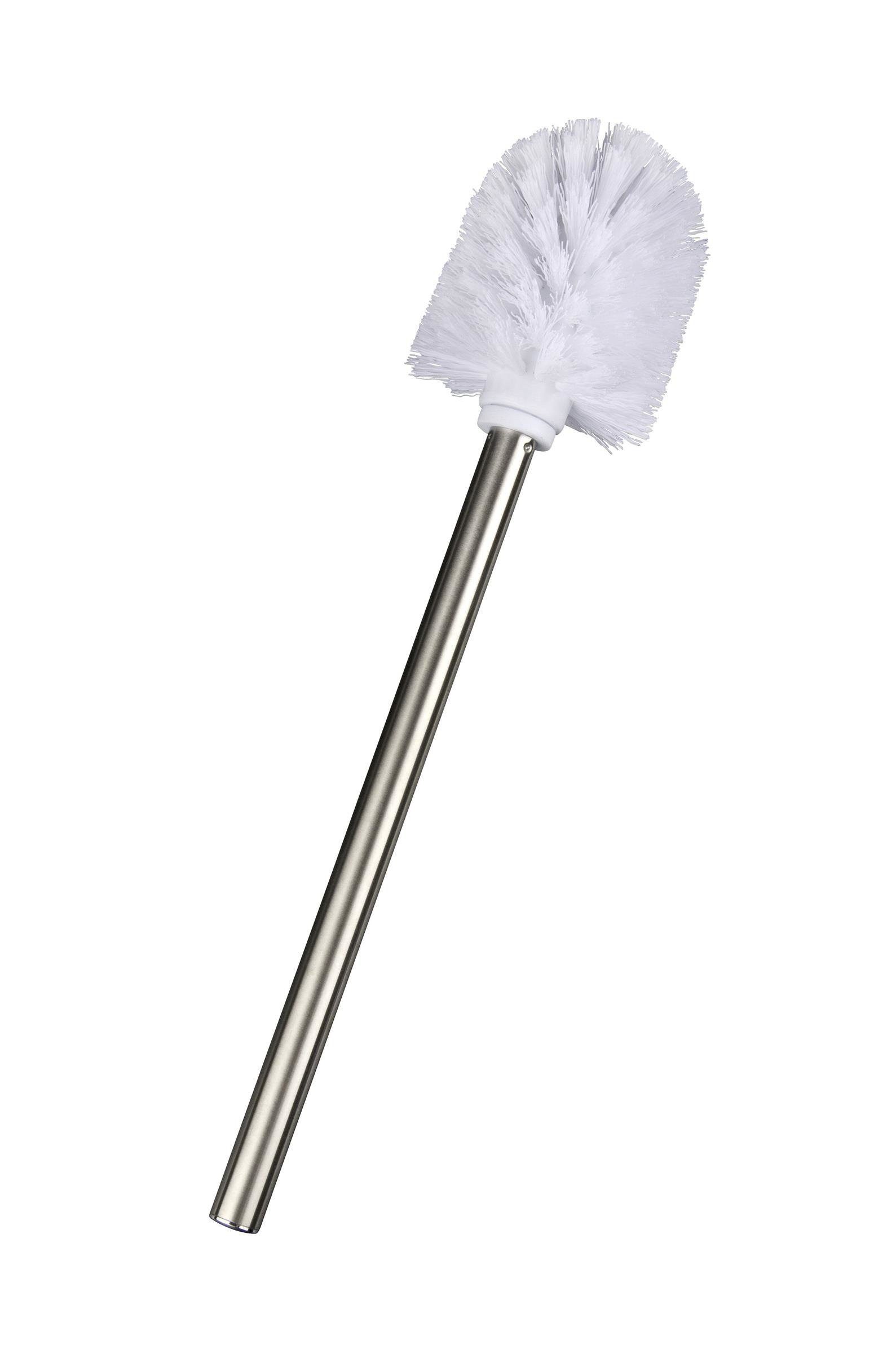 WENKO WC-Reinigungsbürste Bürste für WC-Ersatz SHINY Ø 8 cm, Edelstahl, WENKO, Badezimmer in allen Wohnstilen, (WC-Bürste + Halter)