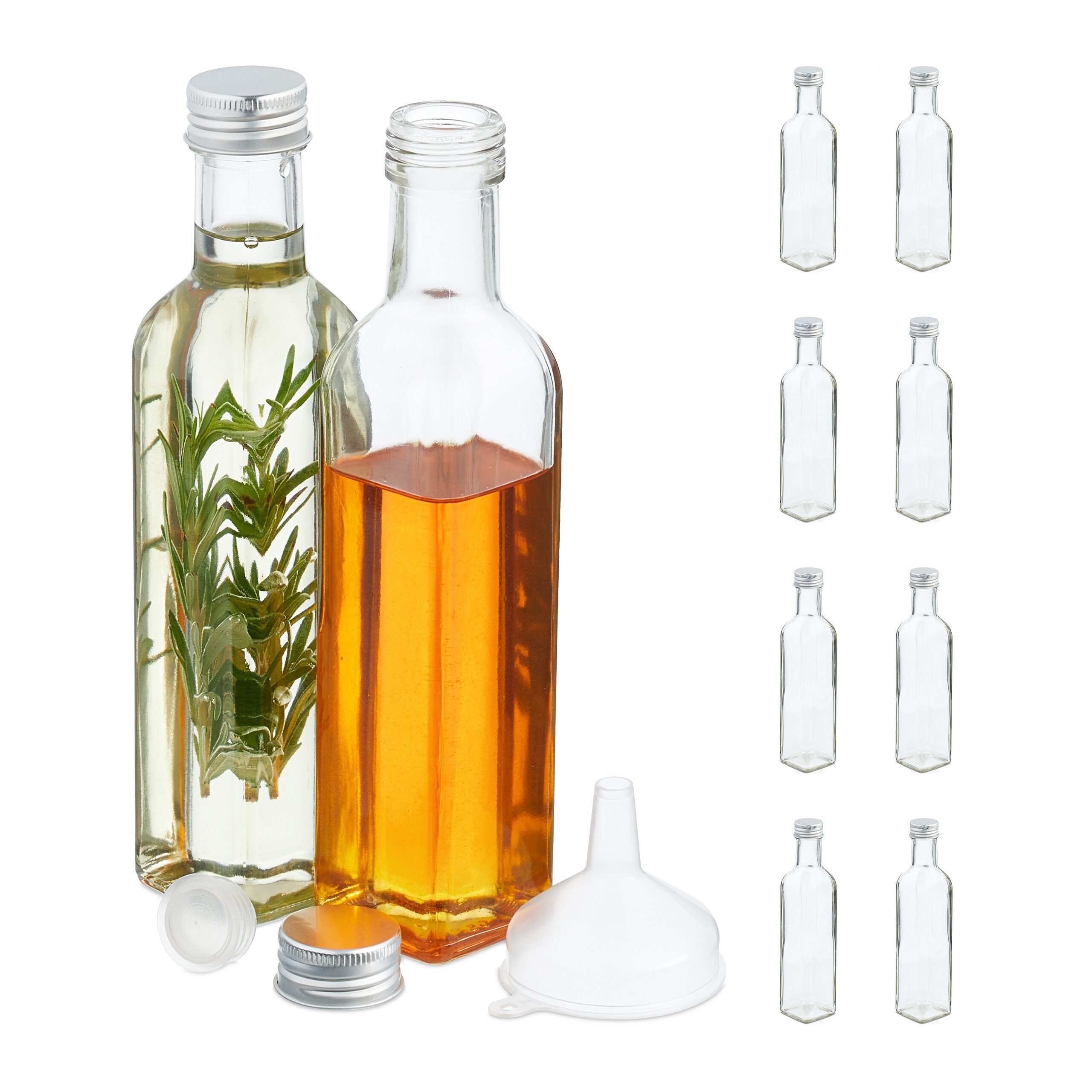 relaxdays Trinkflasche Flaschen zum Befüllen 250 ml, 10er Pack