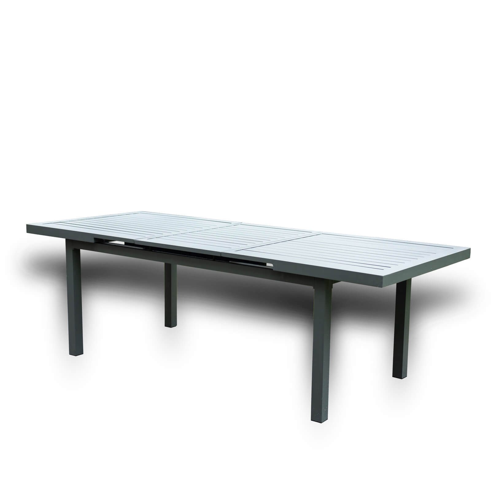 HOME DELUXE Garten-Essgruppe Sitzgruppe CALIDO MADERA, (Ausziehtisch, Terrassentisch, Balkontisch), schnell ausziehbar 180 - 240 cm, aus robustem Aluminium, Gartenmöbel