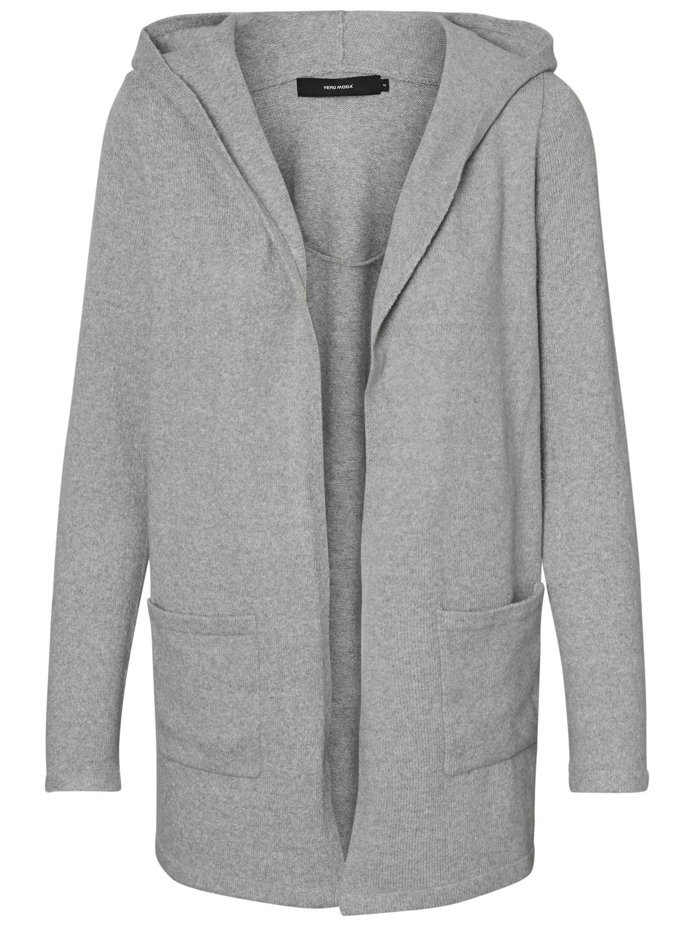 Melange 10235948 Vero Detail Moda (1-tlg) Doffy Strickjacke Grey Light Weiteres