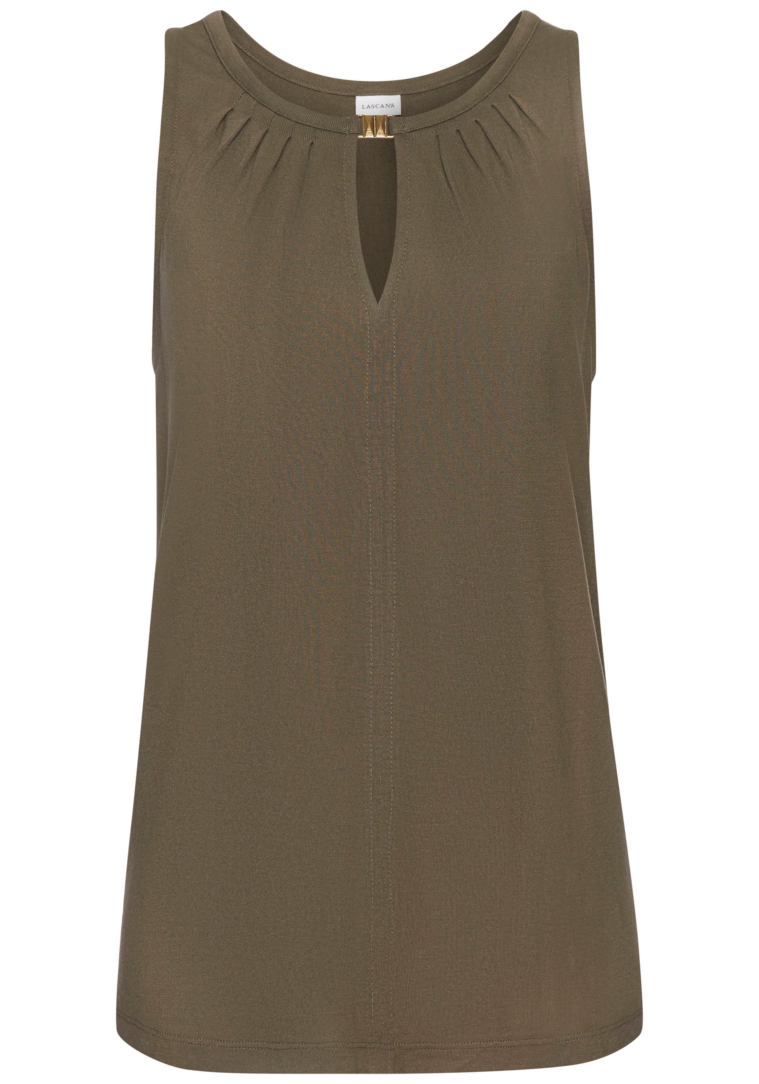 LASCANA Tanktop mit Zieraccessoire, lässiges Blusentop, günstig online kaufen