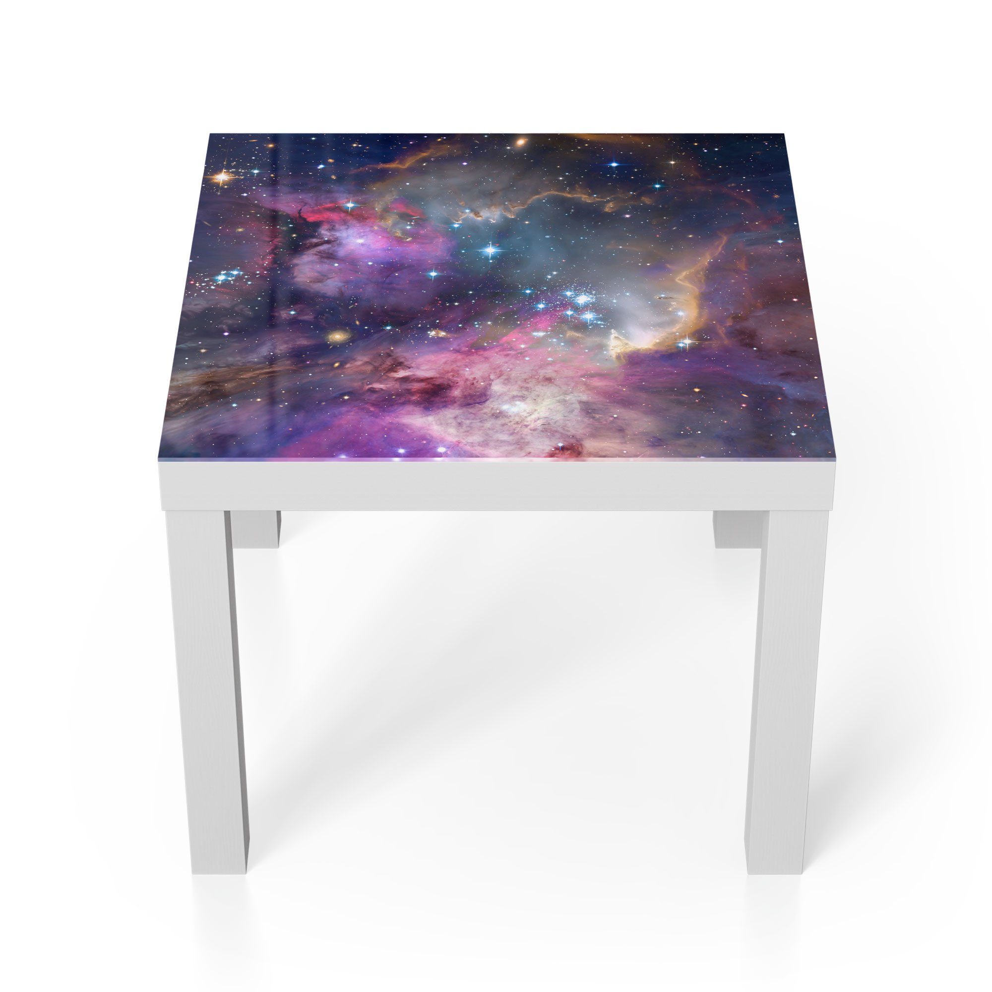 DEQORI Couchtisch 'Farbenfrohe Galaxie', Glas Beistelltisch günstig online kaufen