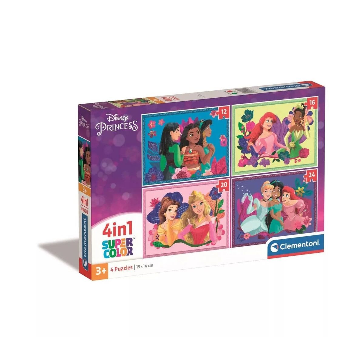 Clementoni® Lernspielzeug Disney Prinzessin 4 in 1 Puzzle Clementoni
