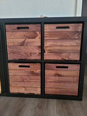 Kistenkolli Altes Land Allzweckkiste 2er set Holzkiste Holzbox Vintage Ocker passend für Ikea Kallax und