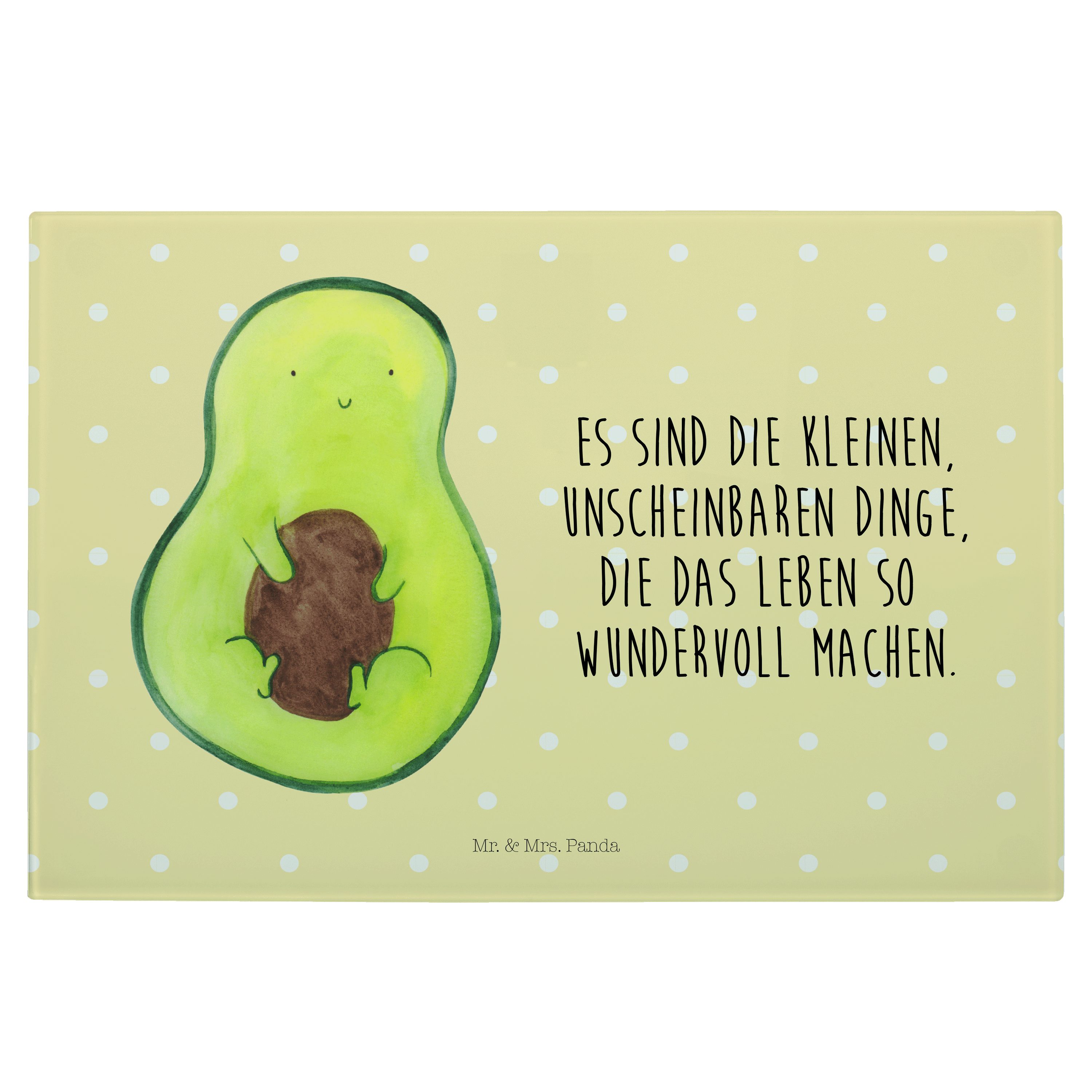 Mr. & Mrs. Panda Servierbrett »Avocado mit Kern Gelb Pastell Vegan