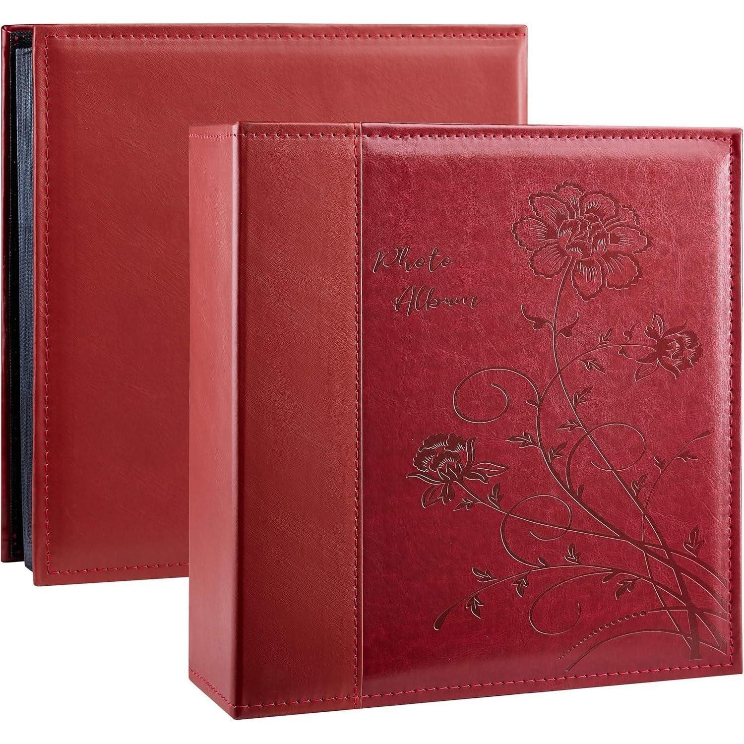 LuxusKollektion Einsteck-Fotoalbum Fotoalbum 600 Fotos 15x10cm Leder Rot