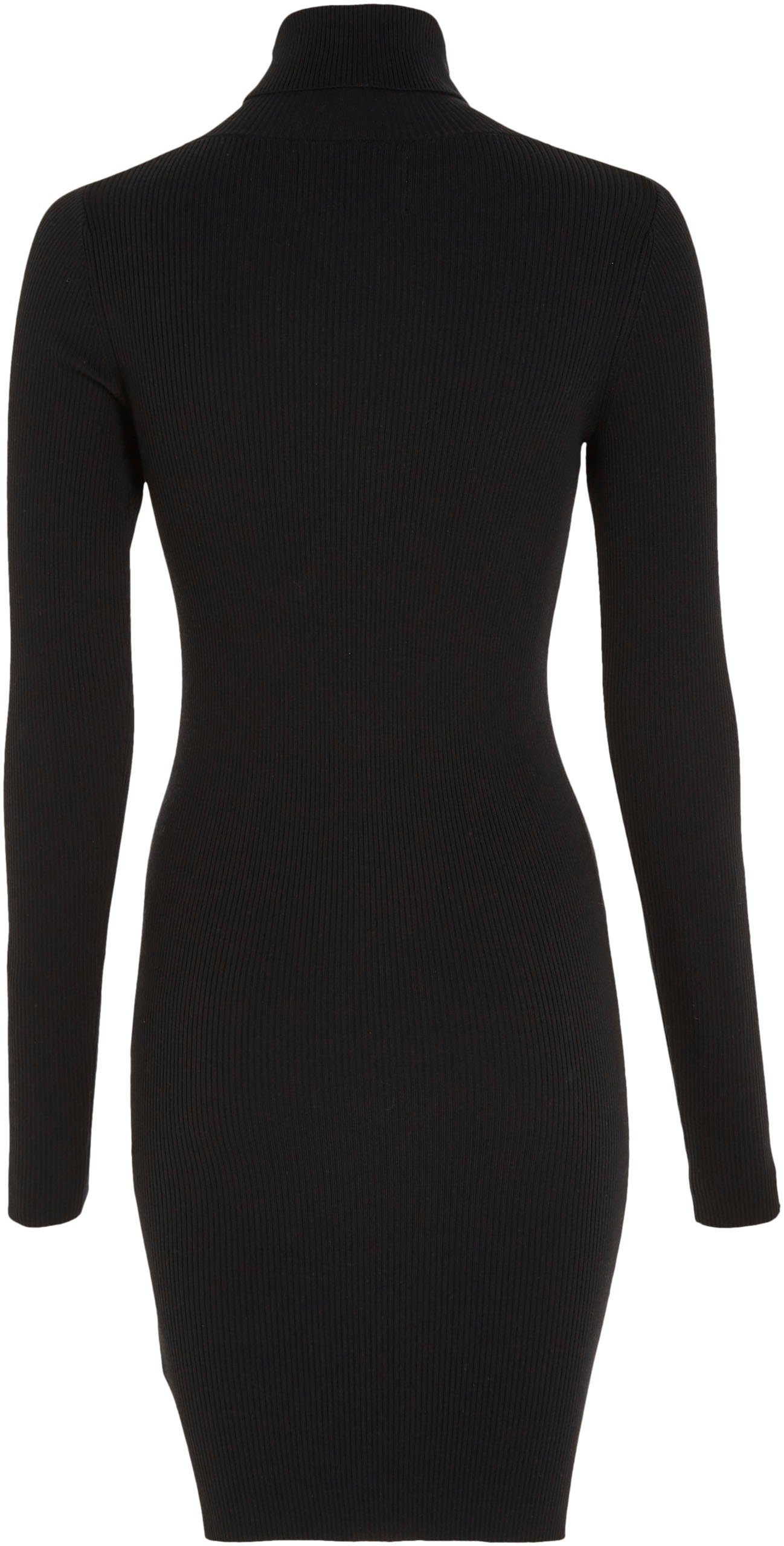 Calvin Klein Jeans BADGE DRESS NECK Ck ROLL Strickkleid SWEATER Black