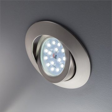 B.K.Licht LED Einbauleuchte Mano, Dimmfunktion, LED fest integriert, Warmweiß, LED Einbaustrahler Spots dimmbar ultra-flach Einbaulampe Deckenleuchte