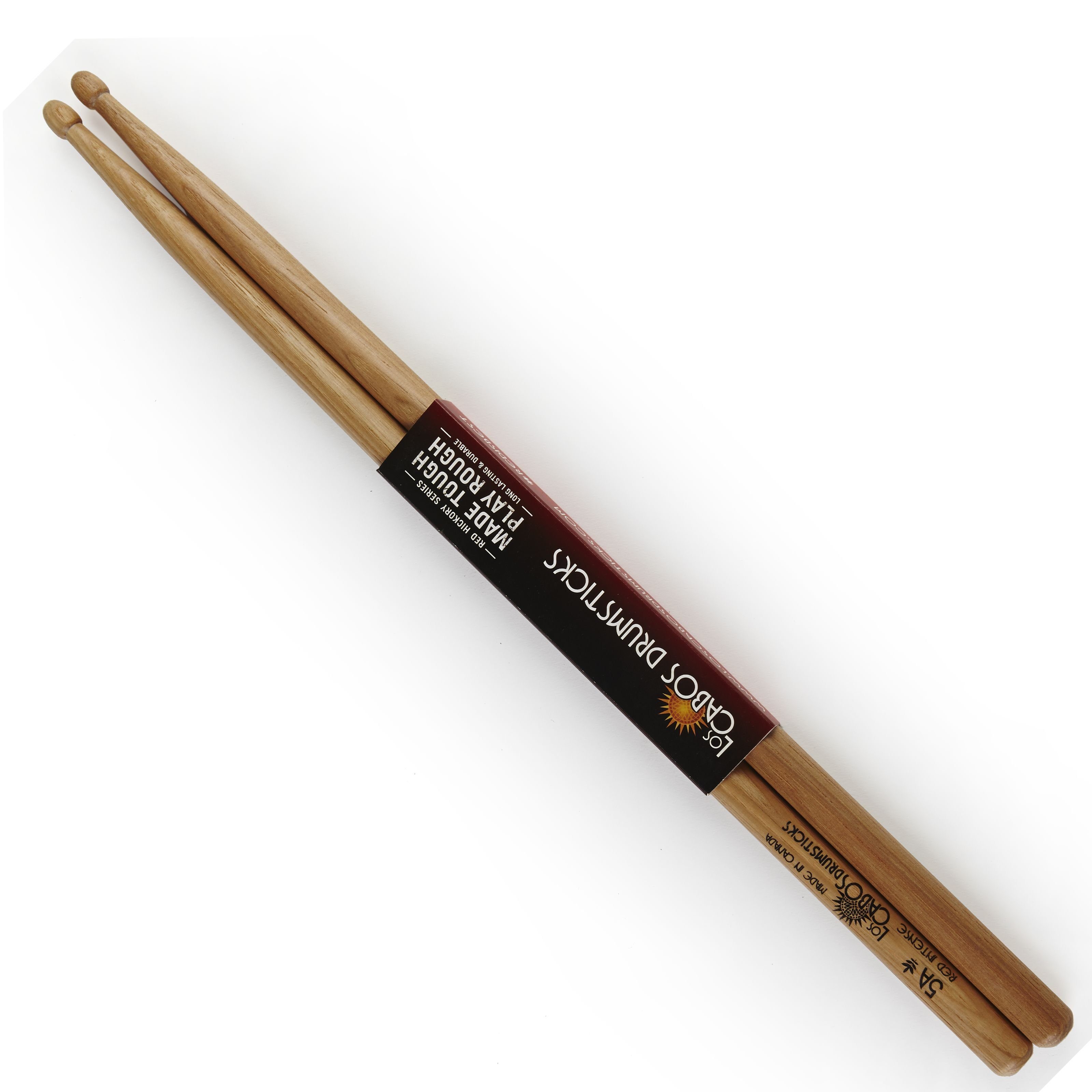 Los Cabos Drumsticks (5A Red Hickory Intense Sticks Wood Tip, Sticks, Beater und Mallets, Drumsticks Holztip), 5A Red Hickory Intense Sticks, Wood Tip - Drumsticks