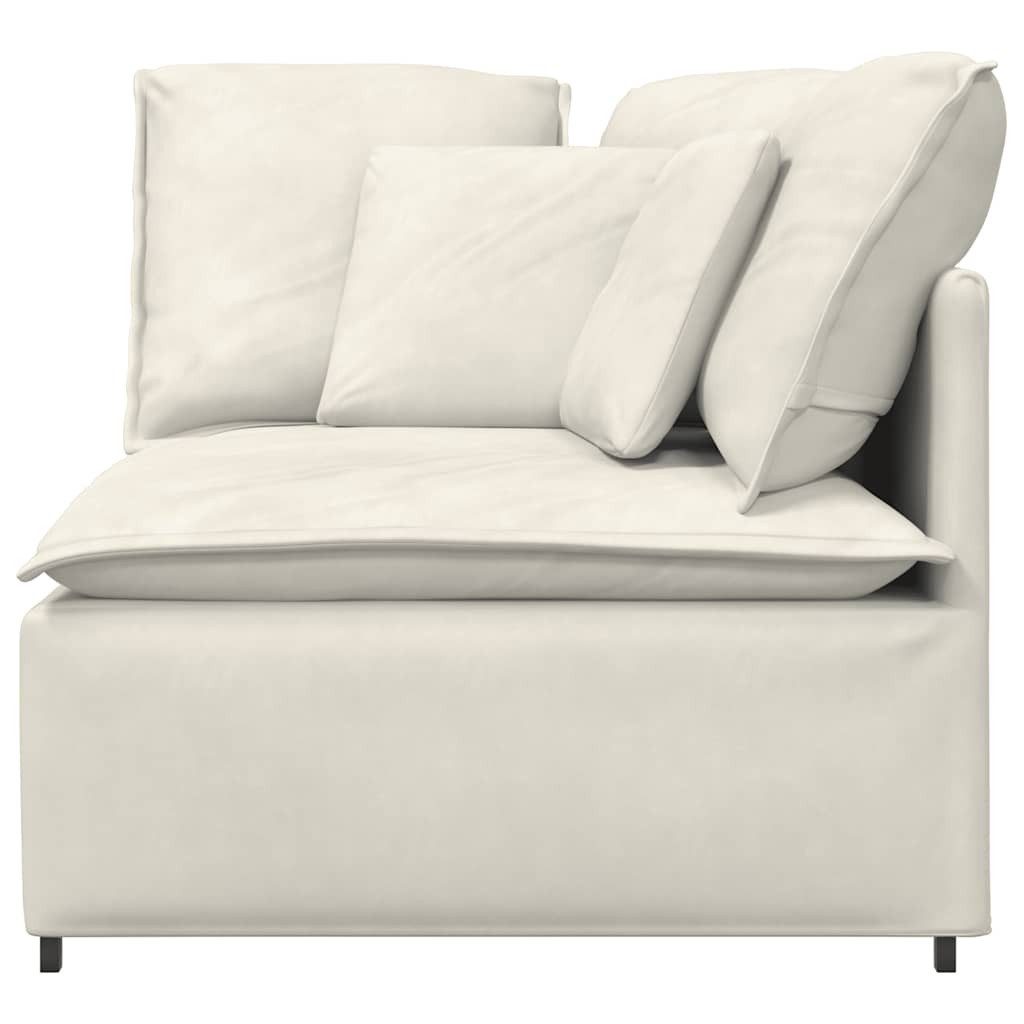 vidaXL Sofaelement Modulares Sofa Eckmodul mit Kissen Creme 100 cm